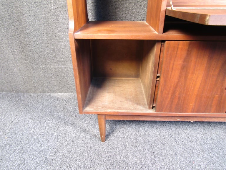 Midcentury Walnut Side Board or Wall Unit at 1stDibs