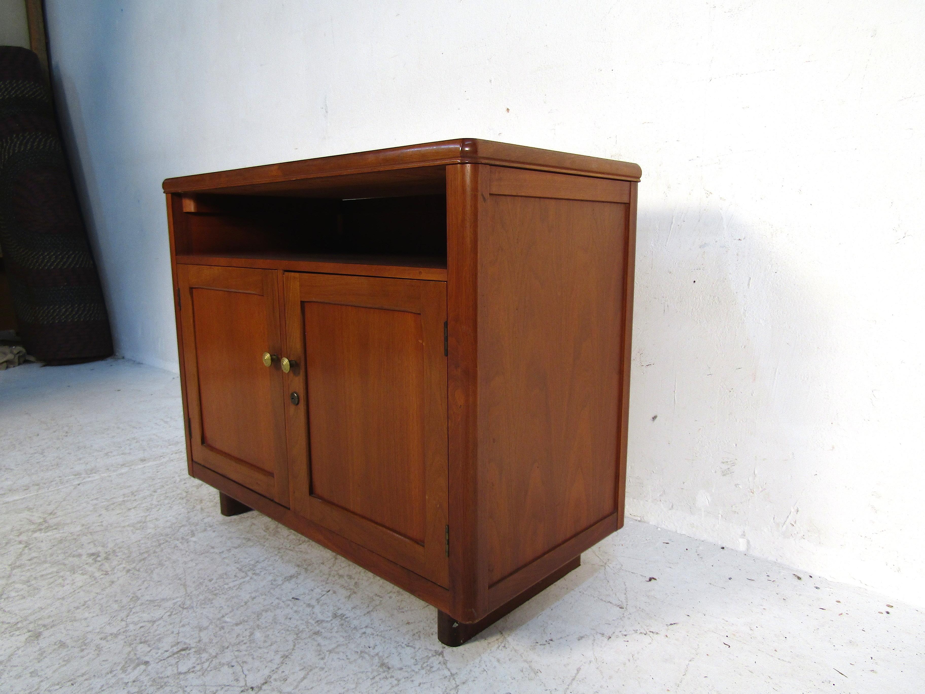 20th Century Midcentury Walnut Side Cabinet For Sale