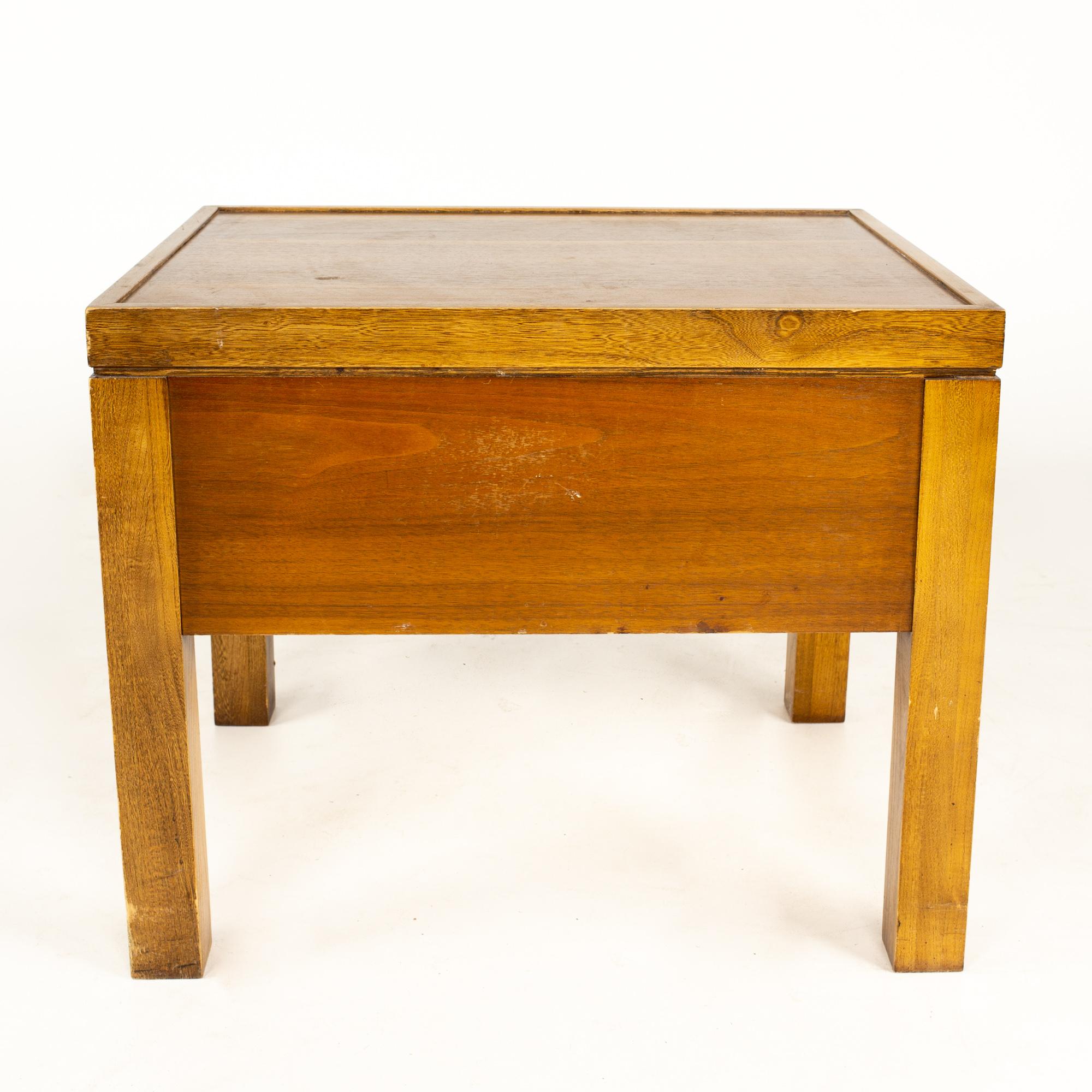 American Mid Century Walnut Side End Table For Sale