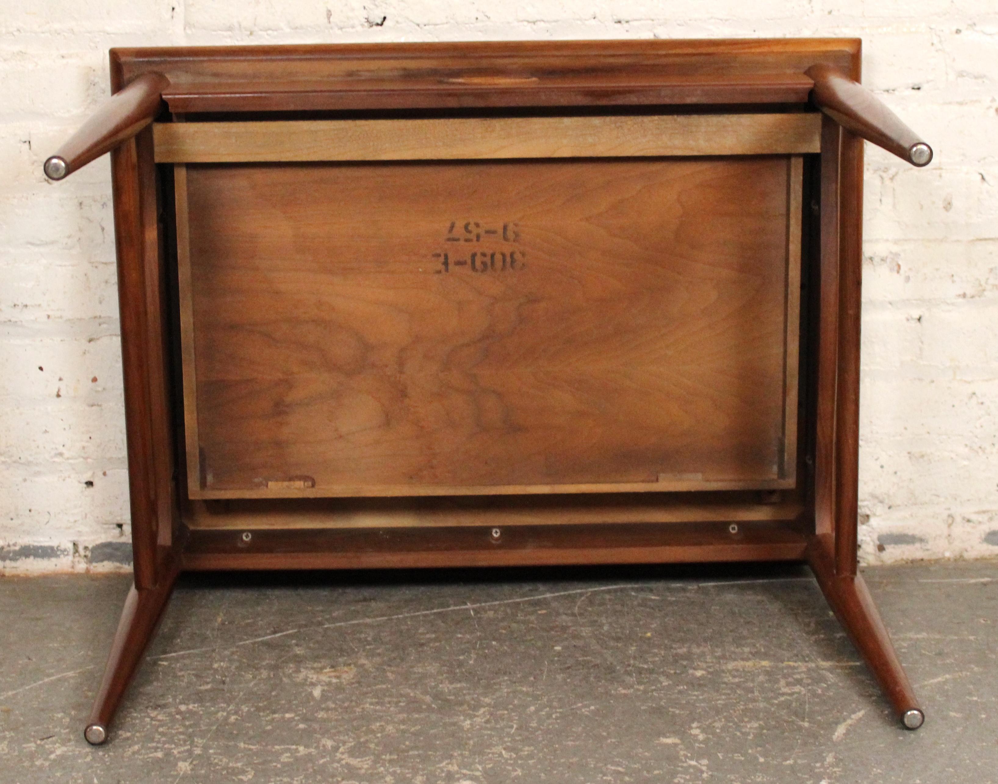 Mid-Century Walnut Side Table by Heritage Furniture For Sale 7