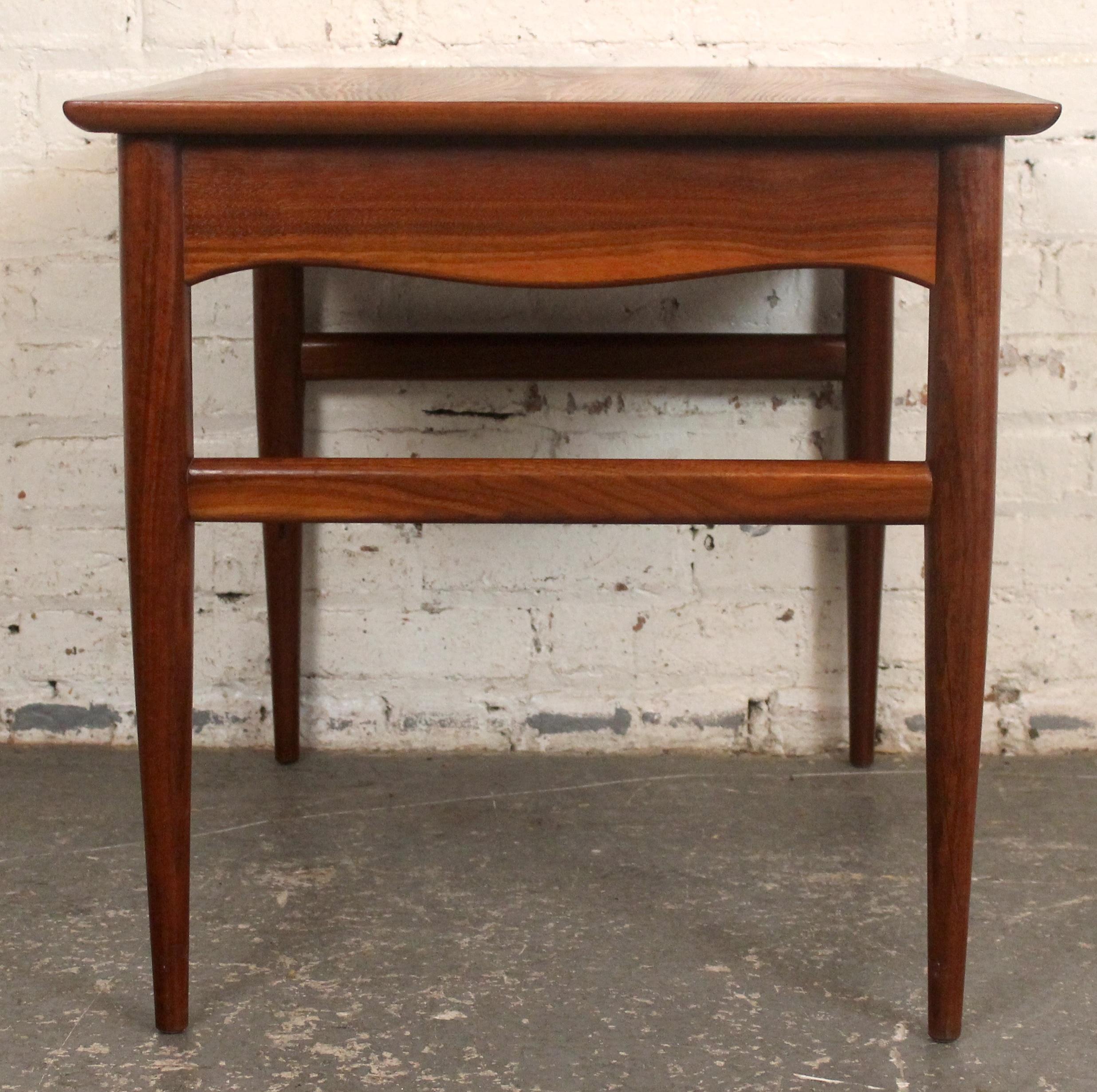 American Mid-Century Walnut Side Table by Heritage Furniture For Sale