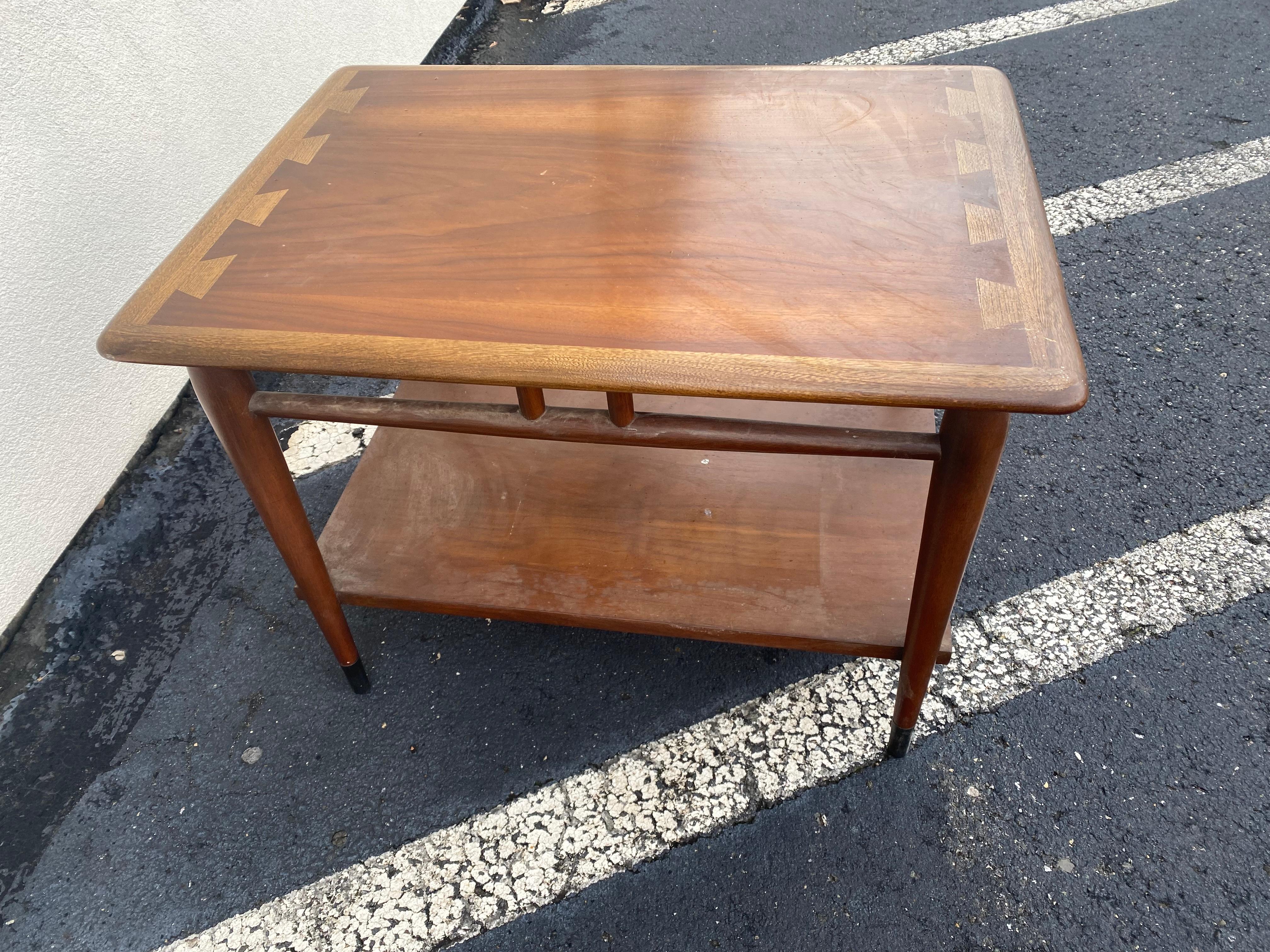 American Mid-Century Walnut Side Table by Lane, Acclaim For Sale