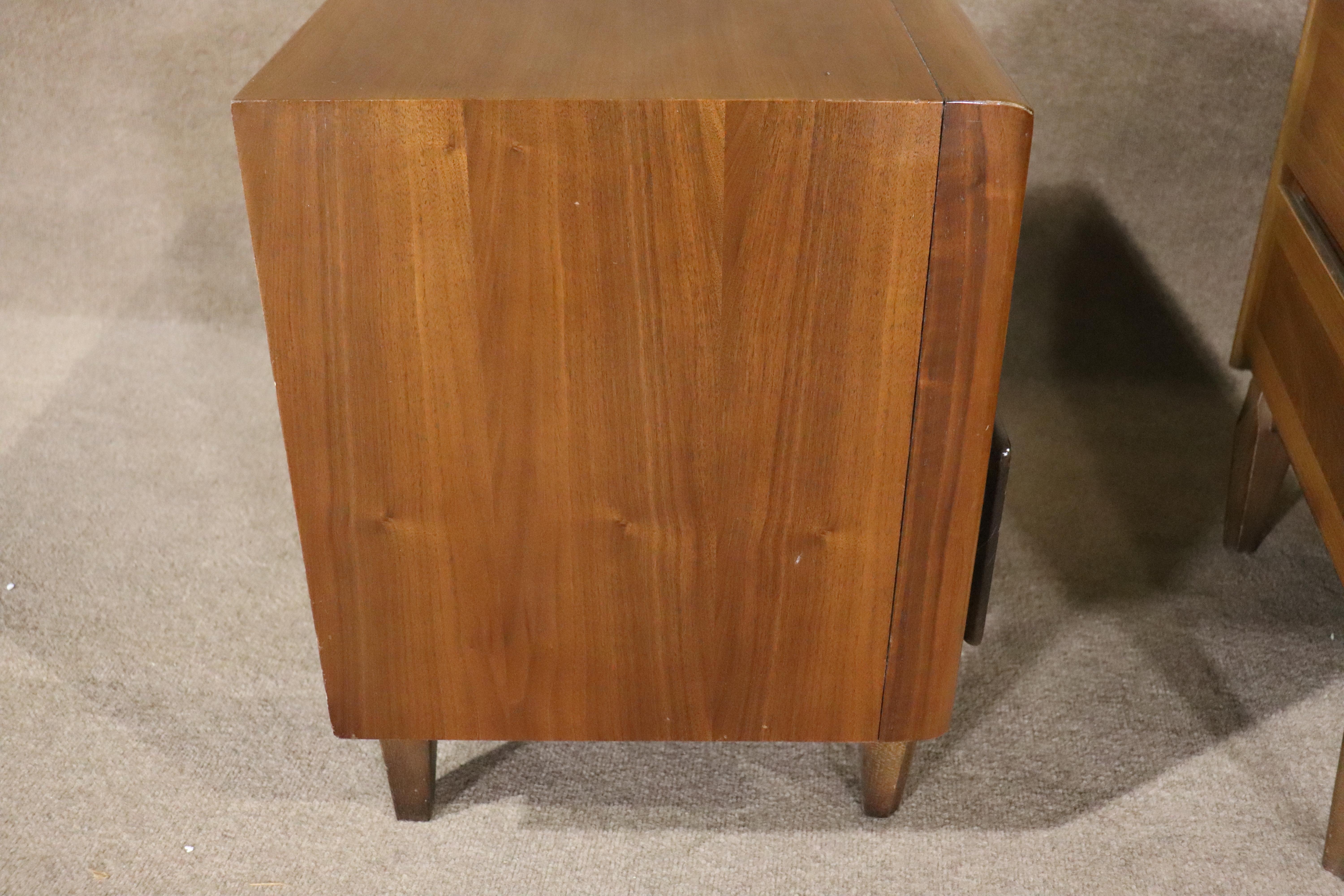 Mid-Century Walnut Side Tables For Sale 5