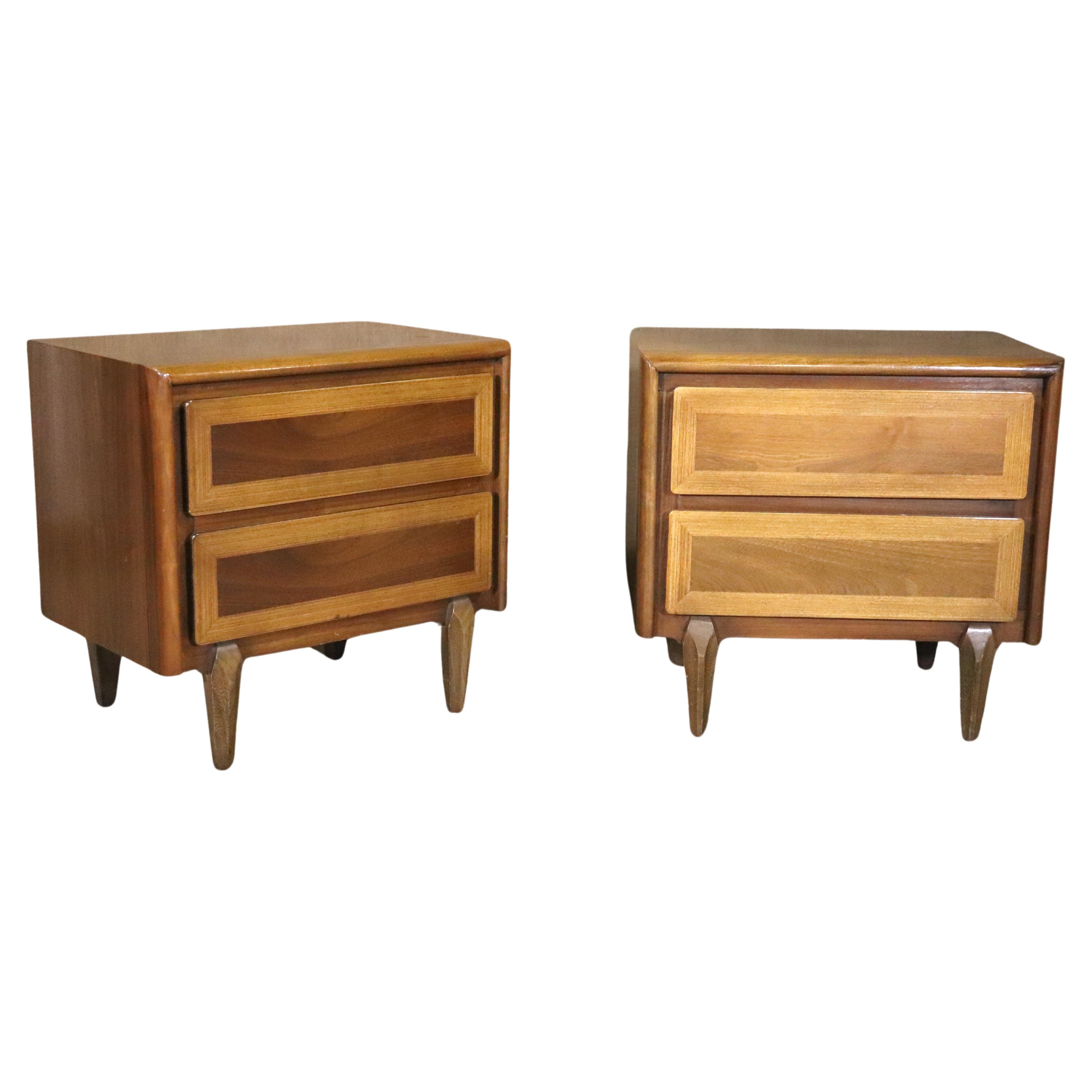 Mid-Century Walnut Side Tables For Sale