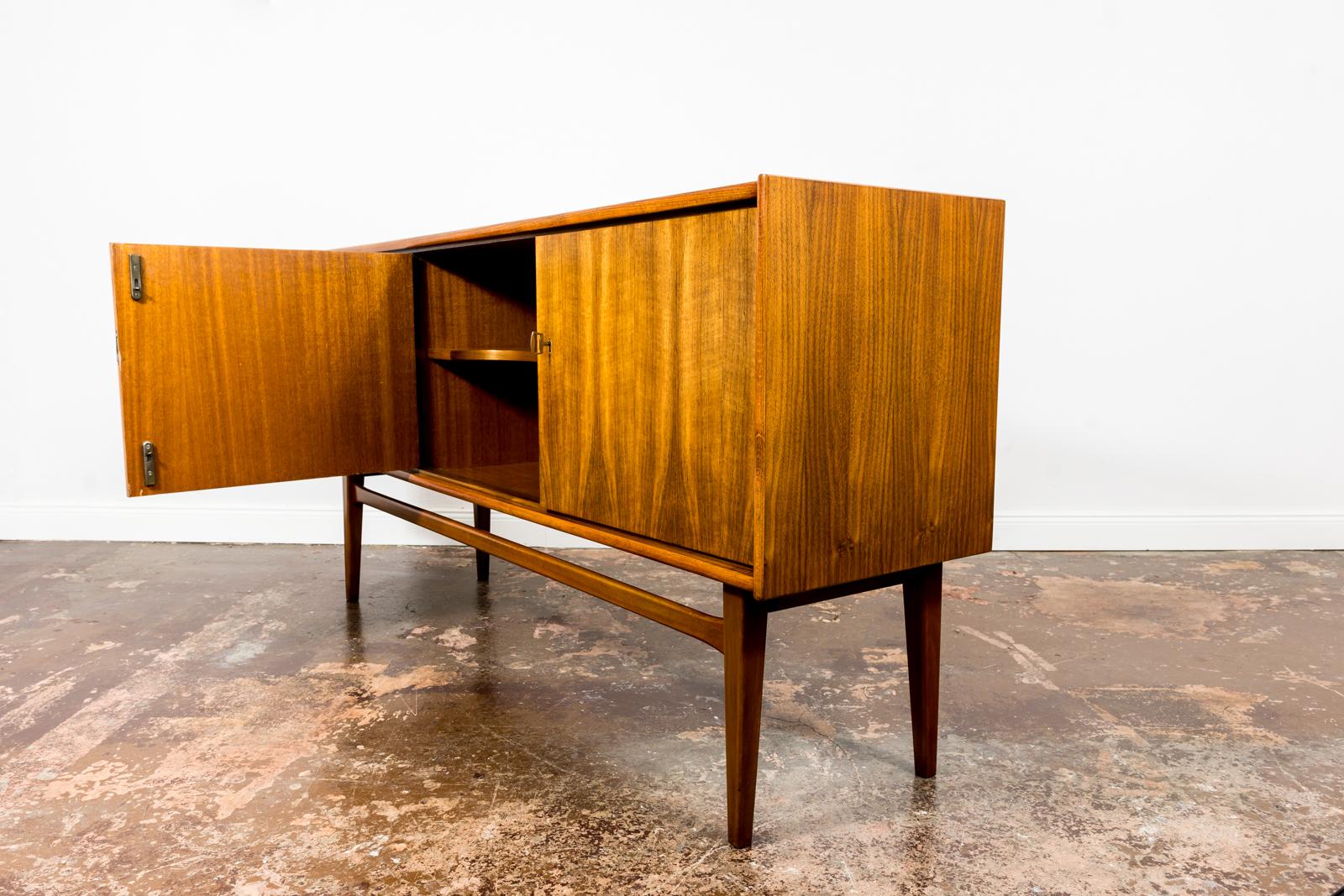 Mid Century, Walnut Sideboard, 1960s In Good Condition In Wroclaw, PL