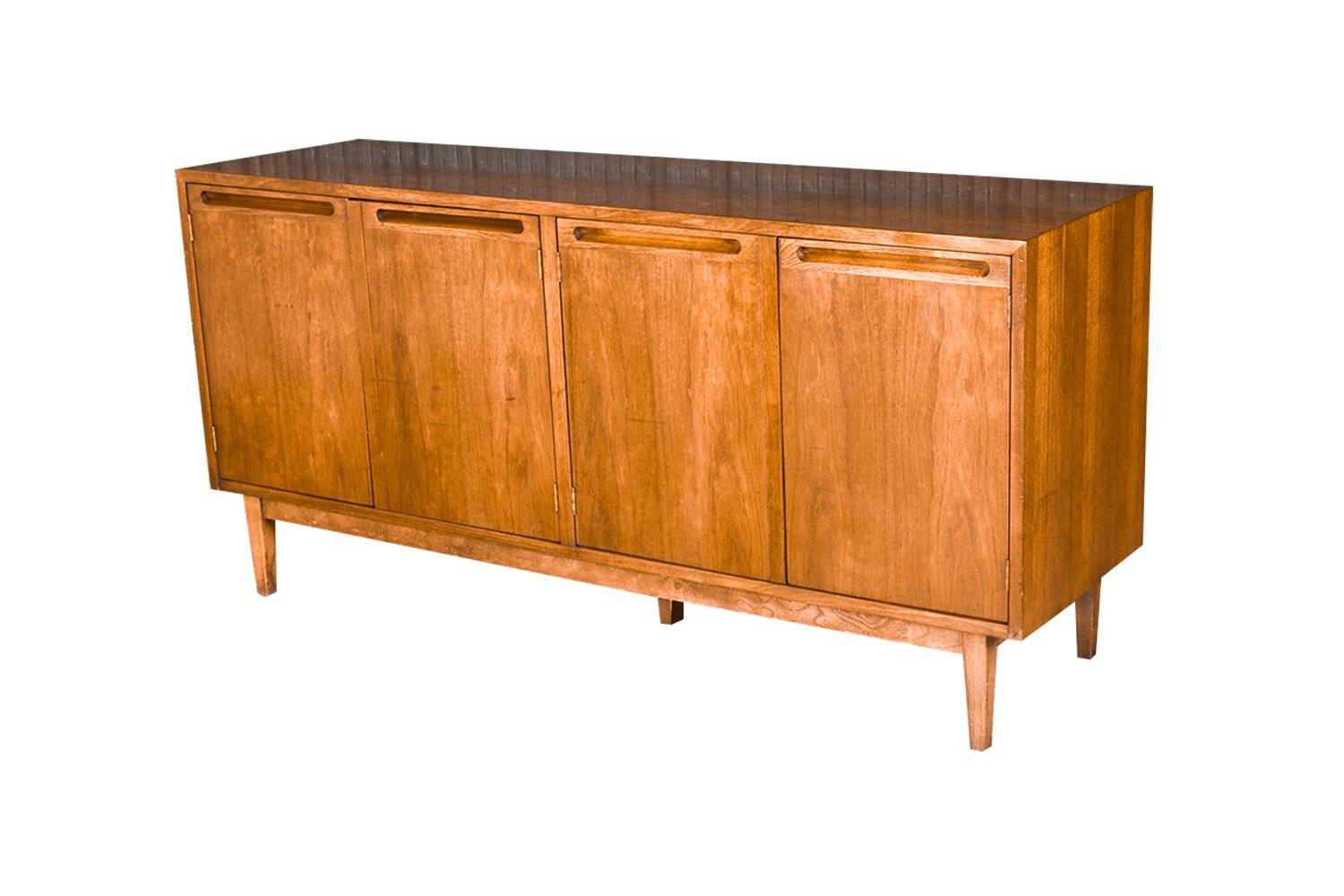 Late 20th Century Mid Century Walnut Sideboard Credenza American of Martinsville