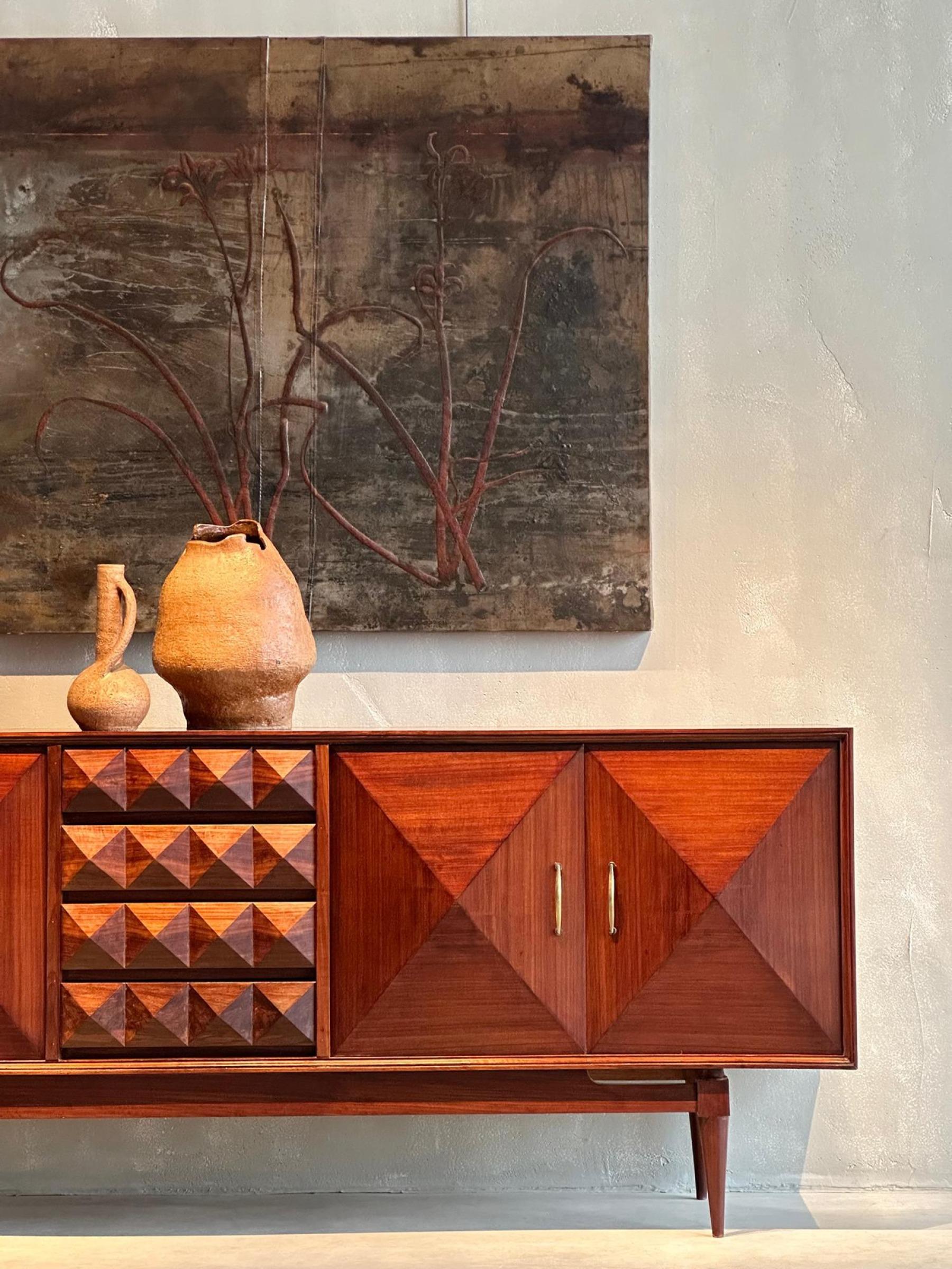 American Mid-century Walnut Sideboard Enfilade 1960 in the Manner of Vladimir Kagan For Sale