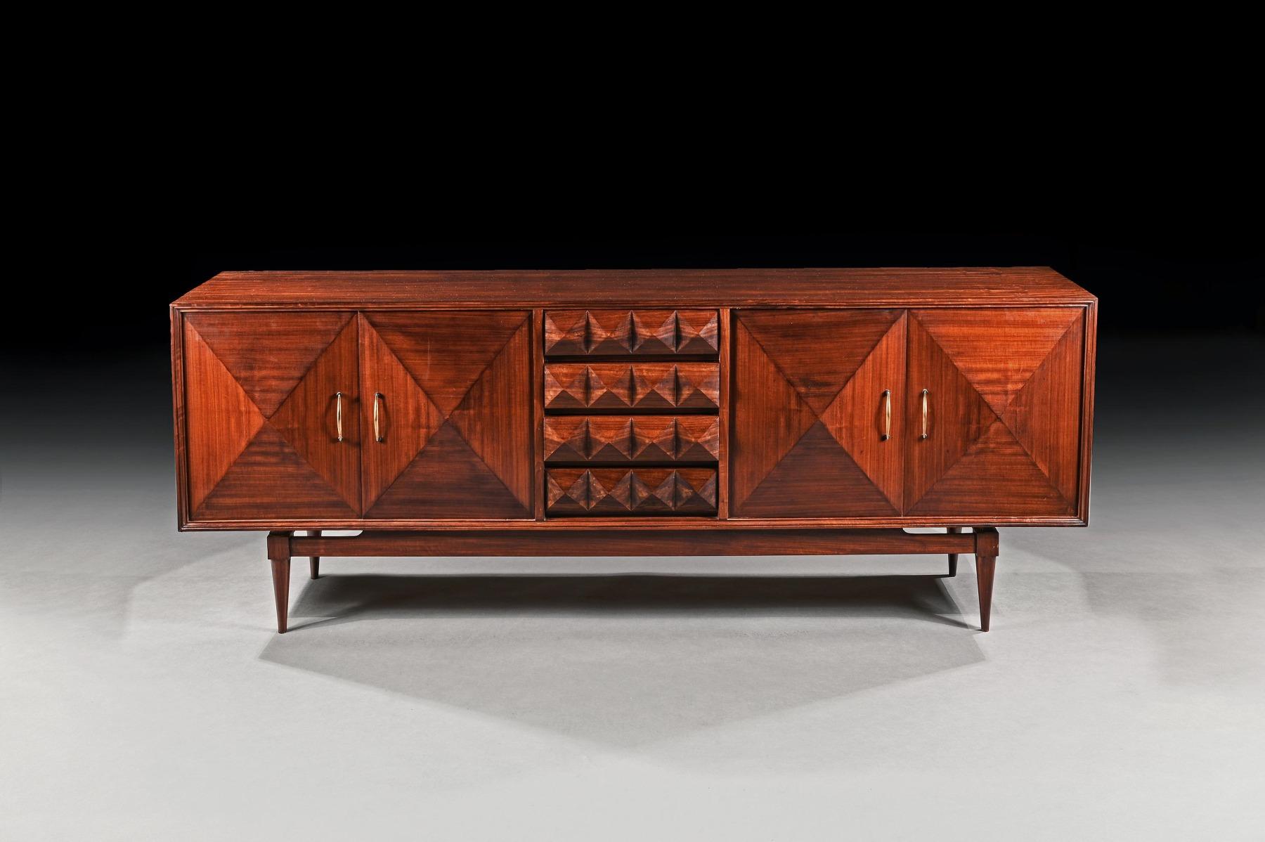 Mid-20th Century Mid-century Walnut Sideboard Enfilade 1960 in the Manner of Vladimir Kagan For Sale