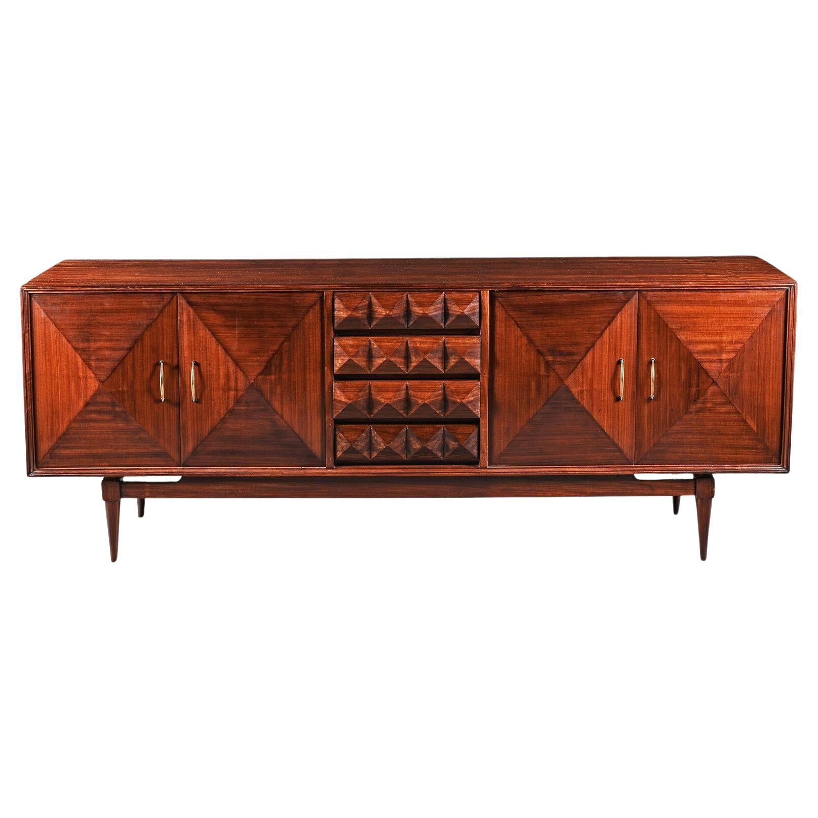 Mid-century Walnut Sideboard Enfilade 1960 in the Manner of Vladimir Kagan For Sale