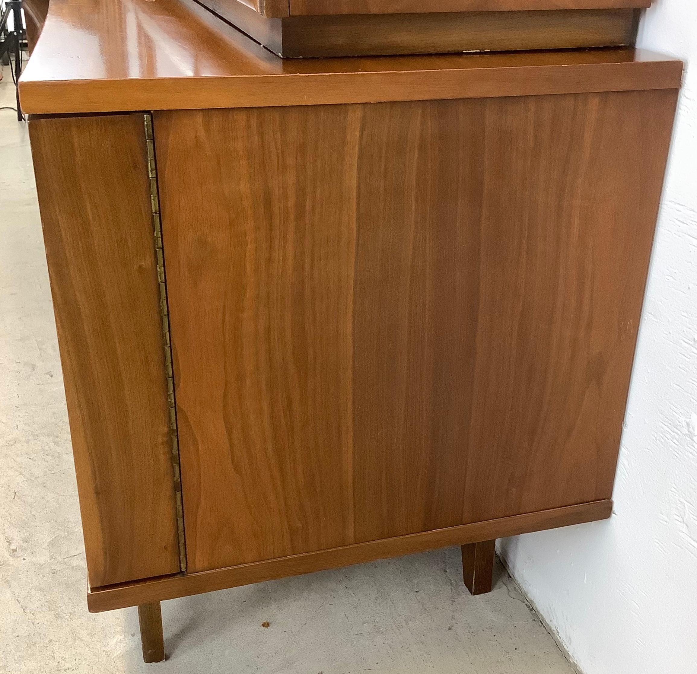 Mid-Century Walnut Sideboard with China Cabinet by Young Mfg 5
