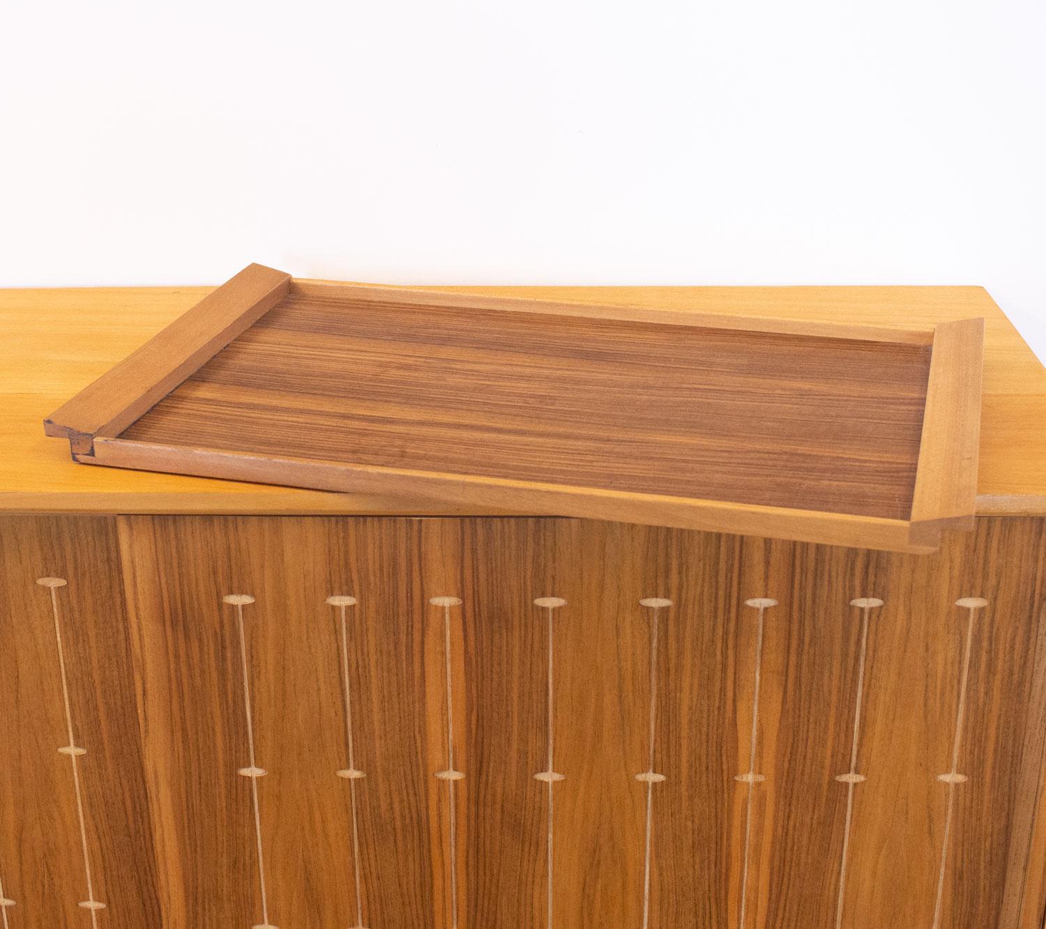 Mid Century Walnut Sideboard with Routed Pattern by Heals, 1950s 2