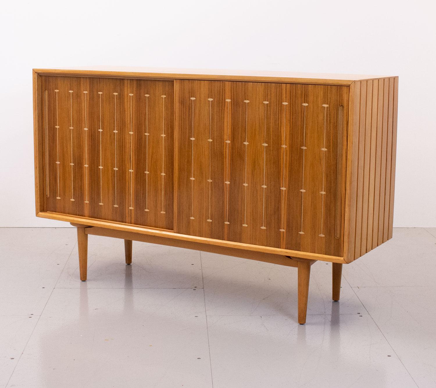 Mid-Century Modern Mid Century Walnut Sideboard with Routed Pattern by Heals, 1950s