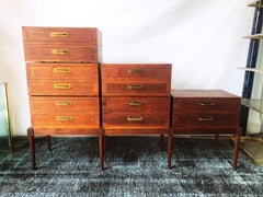 Mid-Century Modern Six Piece Walnut Modular Drawer Set, 1960s