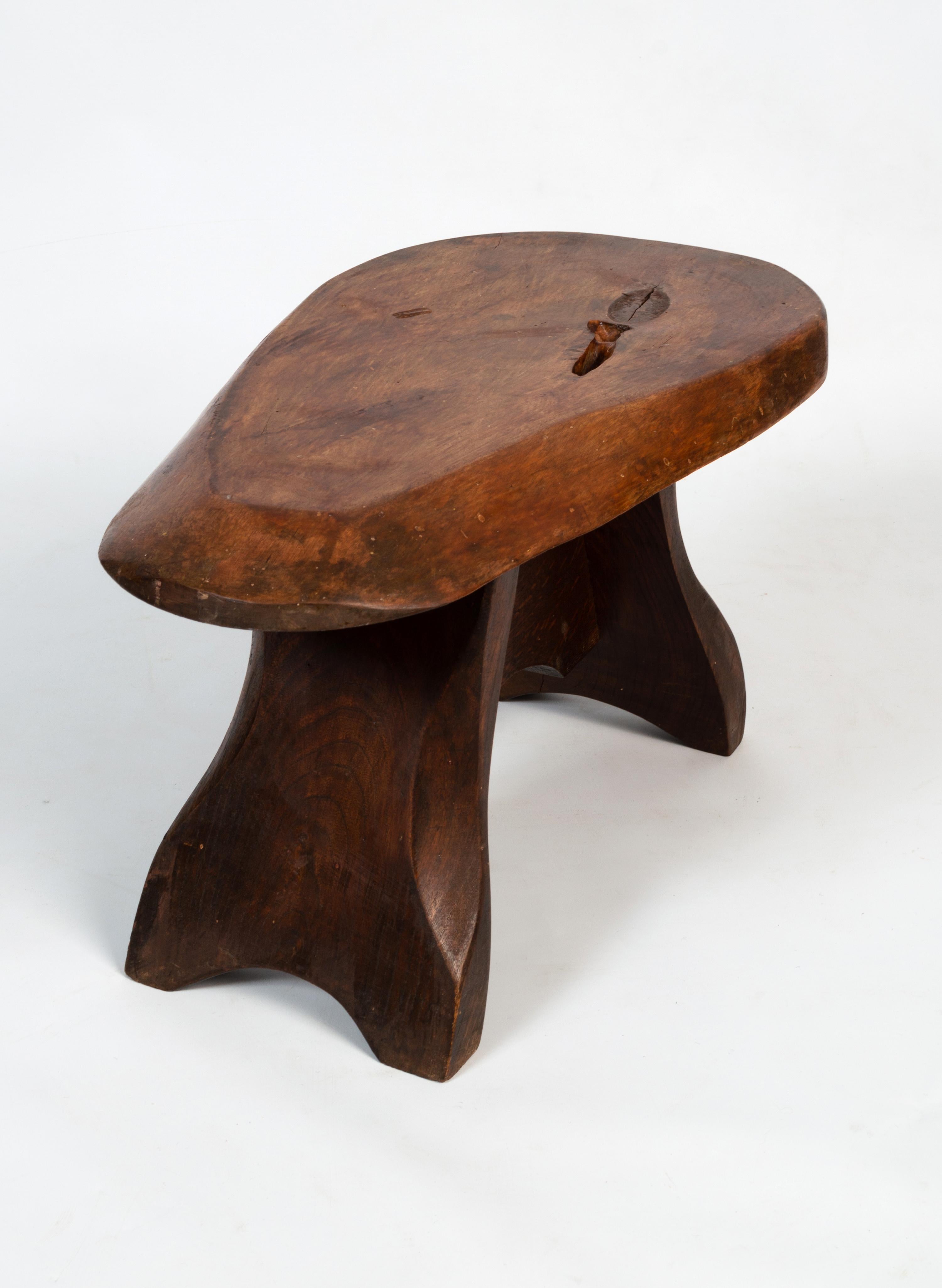 20th Century Midcentury Walnut Slab End Table Side Table, circa 1970 For Sale