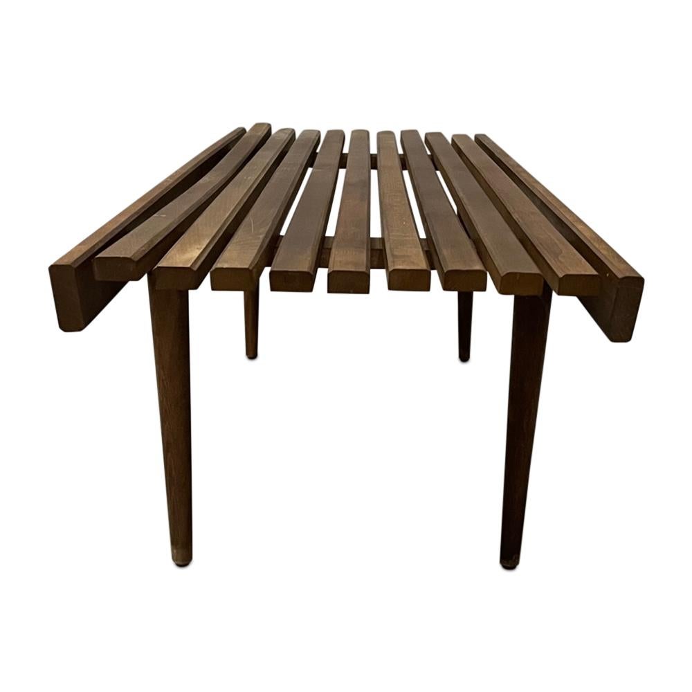 Wood Mid-Century Walnut slate bench / Coffee table 1960’s Circa