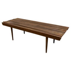Retro Mid-Century Walnut slate bench / Coffee table 1960’s Circa