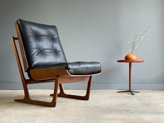Mid Century Walnut Sled Chair by Deco House