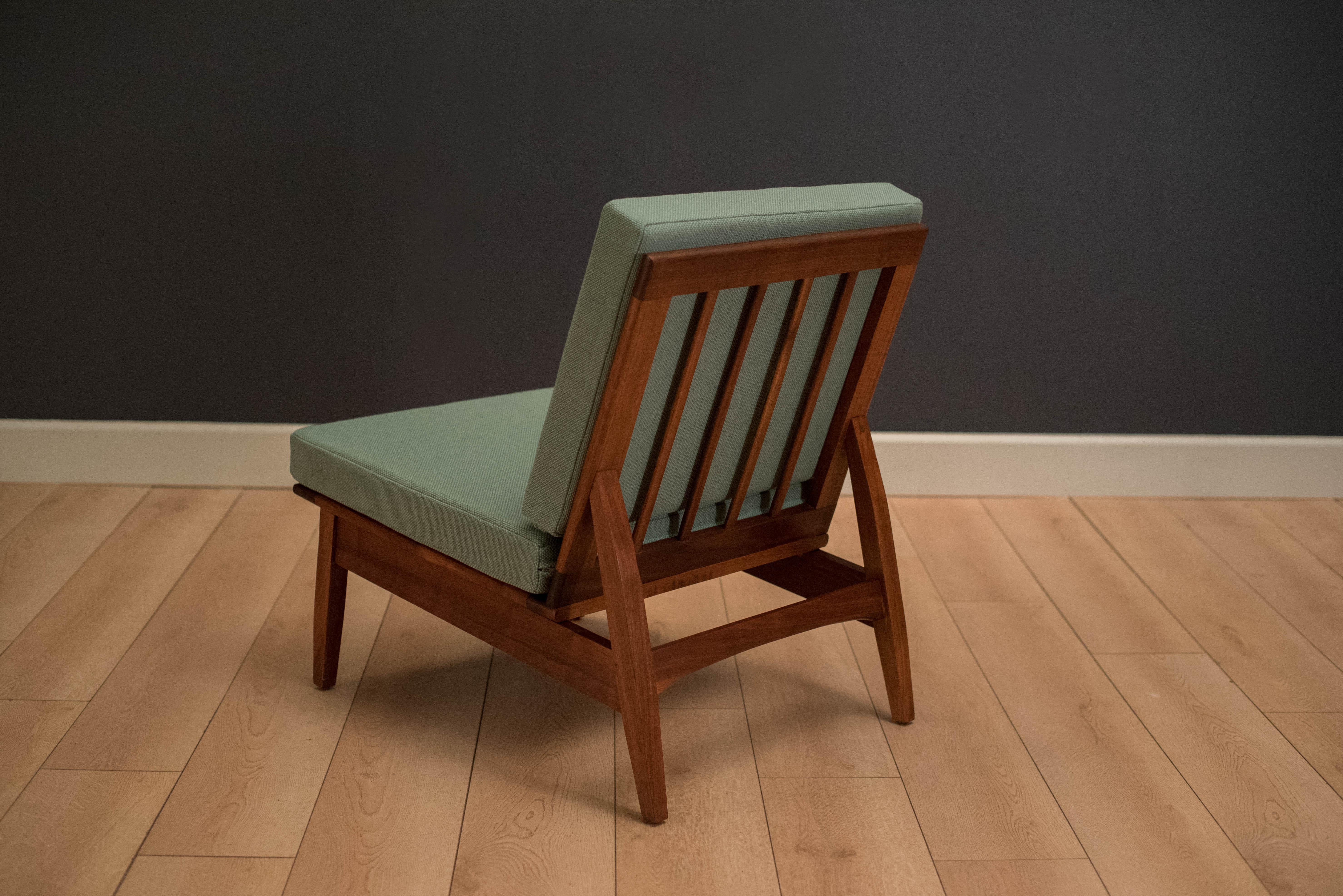 Mid Century Walnut Slipper Lounge Chair 2