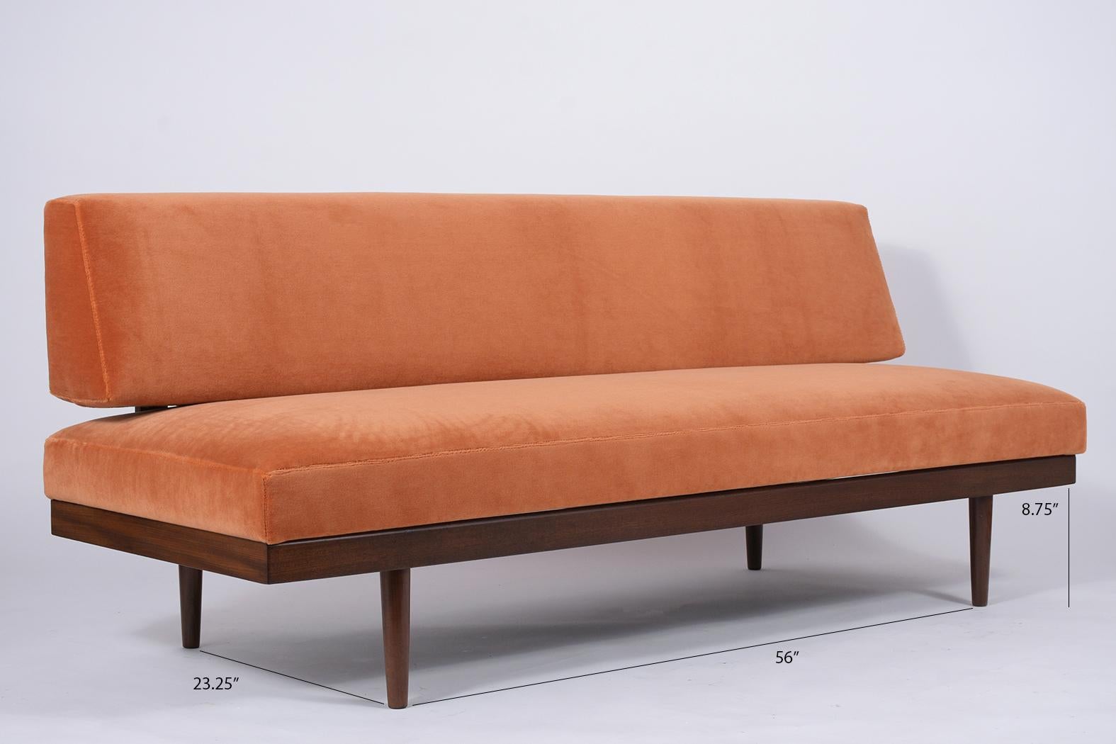 Mid-Century Modern Mid Century Modern Upholstered Walnut Sofa