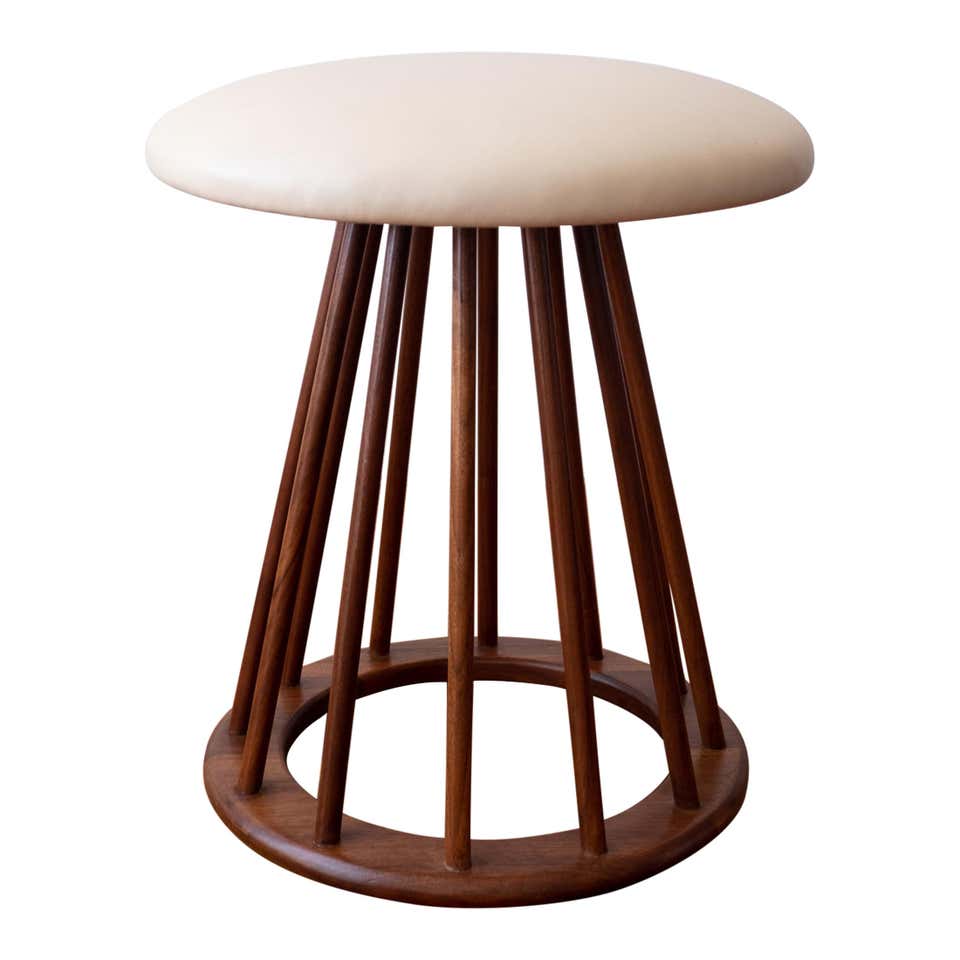 Mid Century Walnut Spindle Stool by Arthur Umanoff at 1stDibs