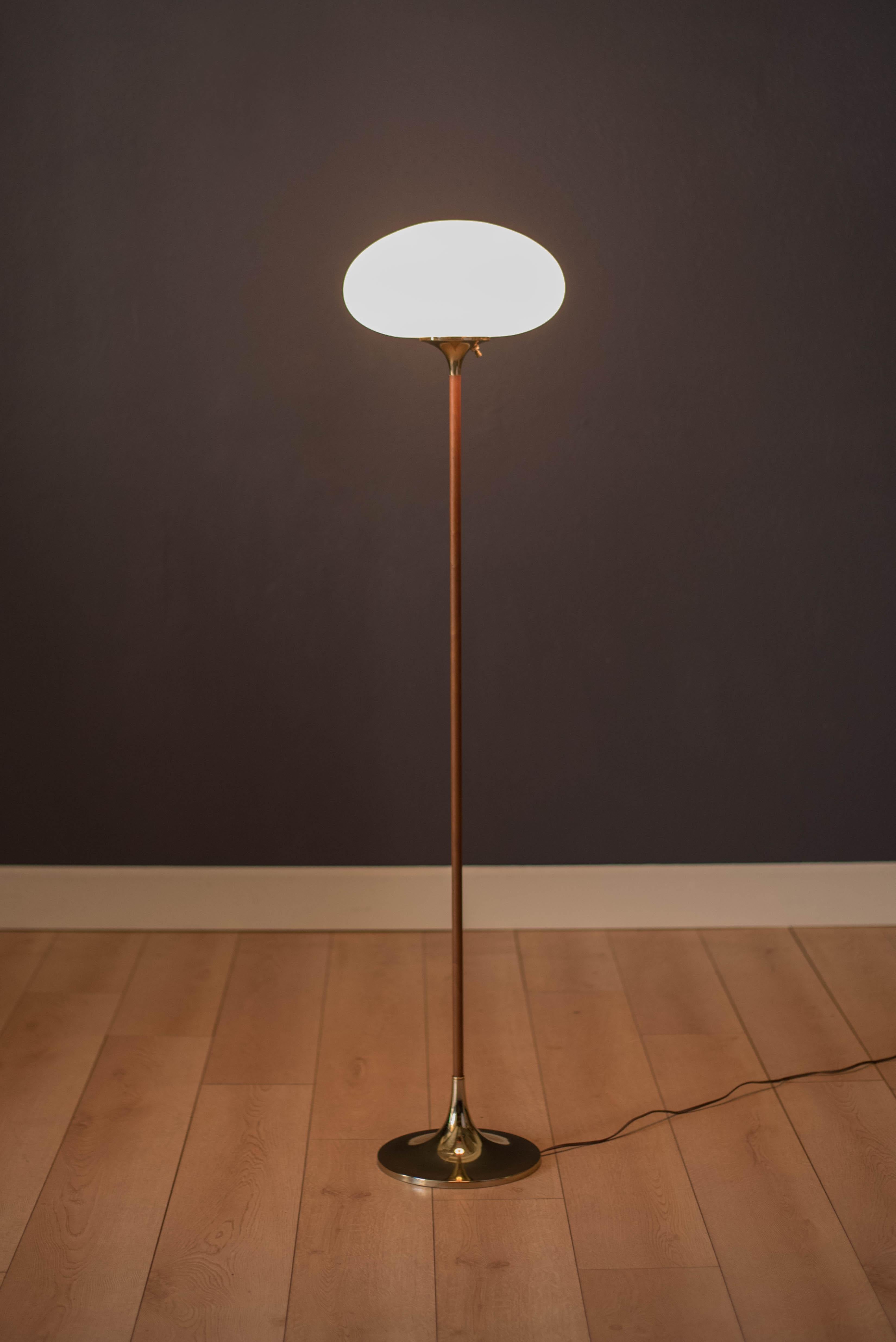 Mid-Century Modern Mid Century Walnut Stem Laurel Floor Lamp