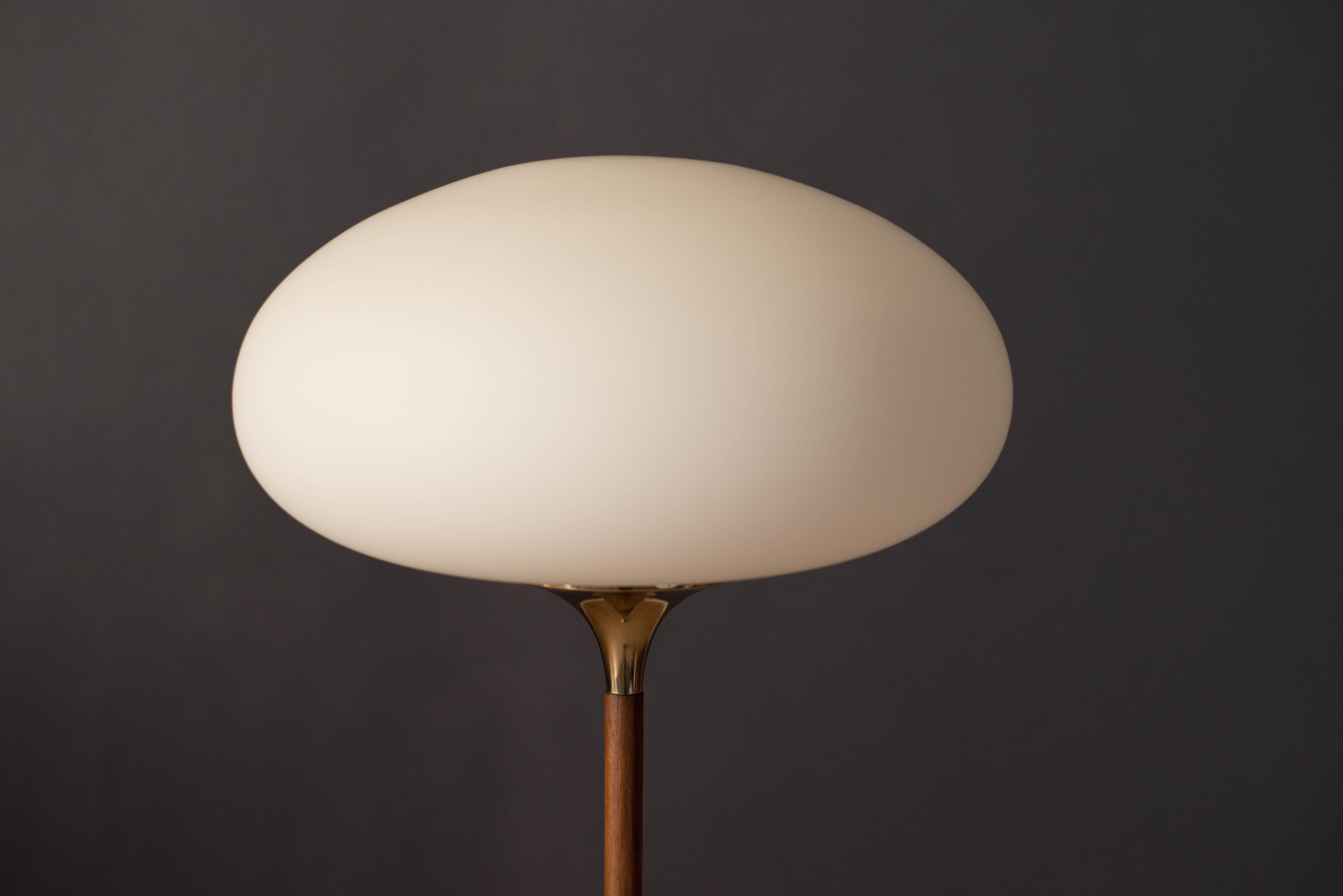 American Mid Century Walnut Stem Laurel Floor Lamp