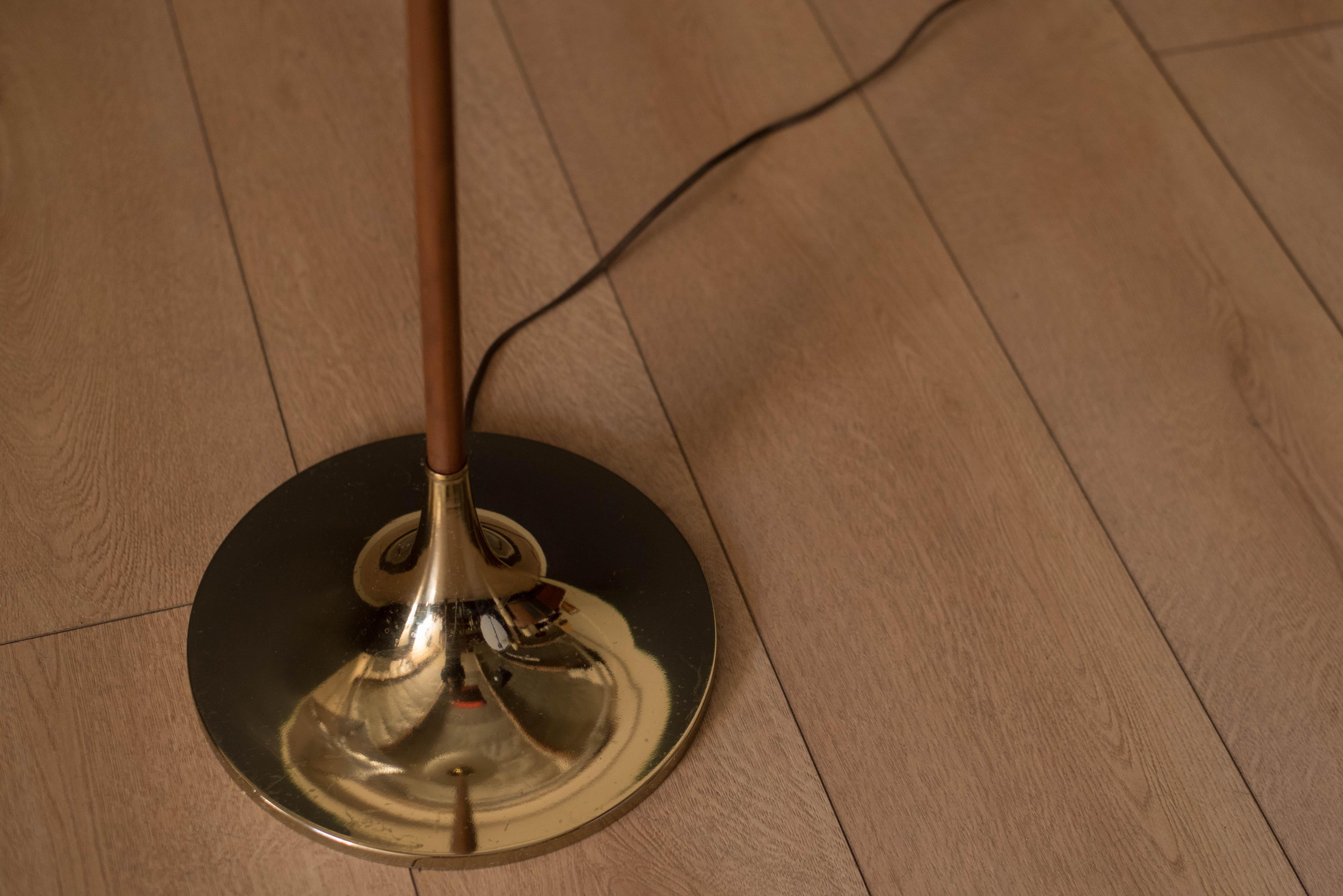 Mid-20th Century Mid Century Walnut Stem Laurel Floor Lamp