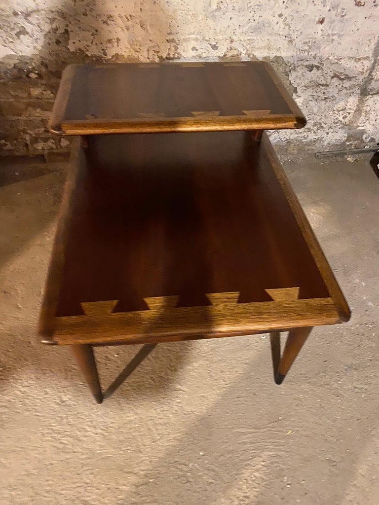 American Mid-Century Walnut Step Table by Lane, Acclaim For Sale