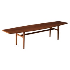 Mid Century Walnut Surfboard Coffee Table by Carlin