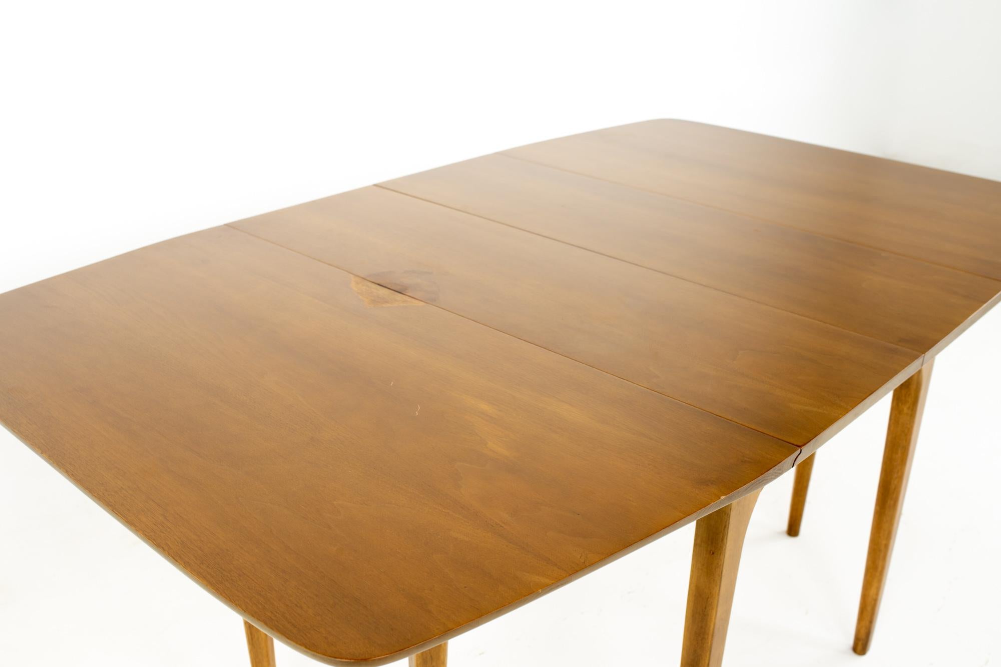American Mid Century Walnut Surfboard Drop Leaf Dining Table For Sale