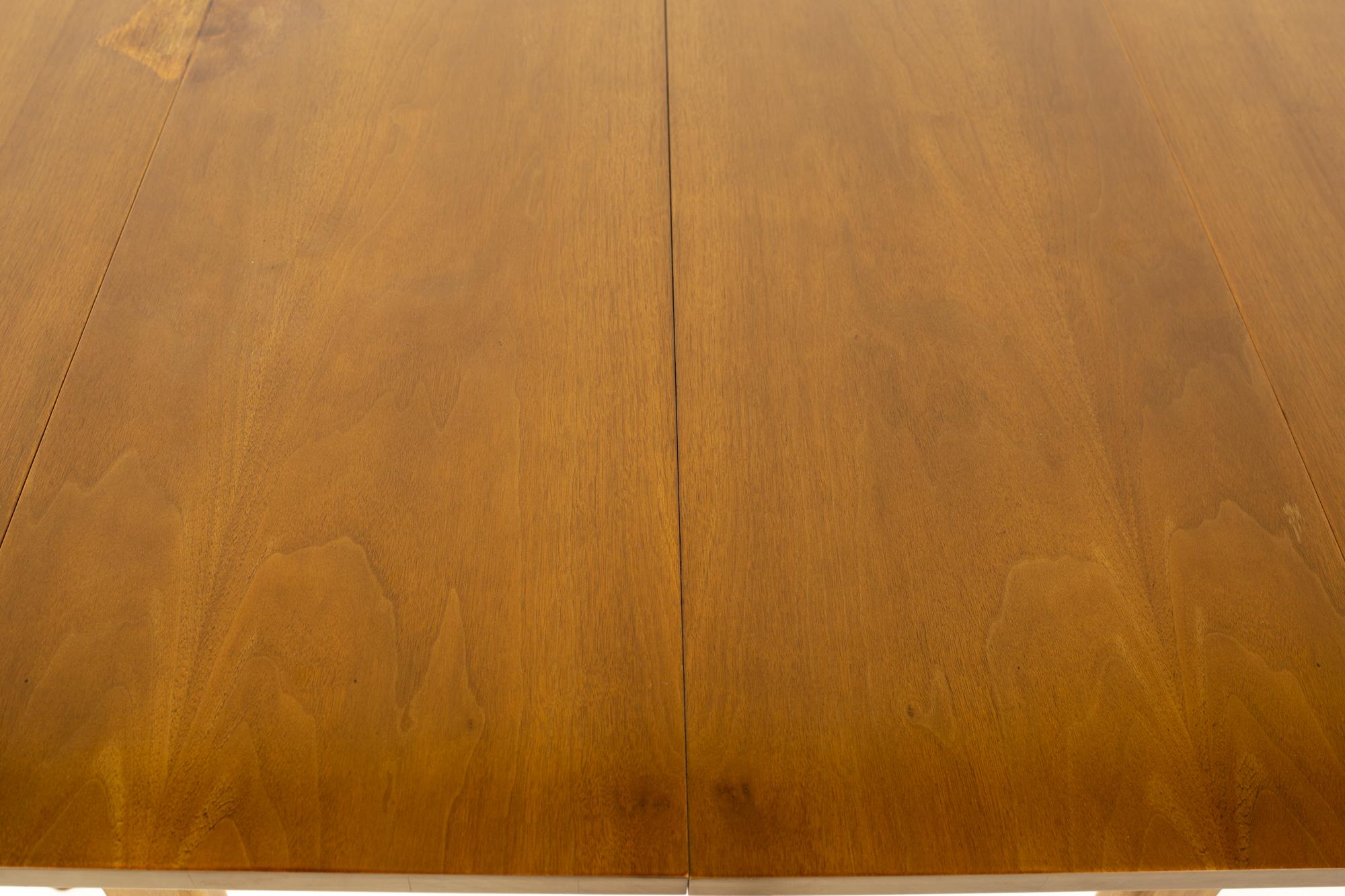 Late 20th Century Mid Century Walnut Surfboard Drop Leaf Dining Table For Sale