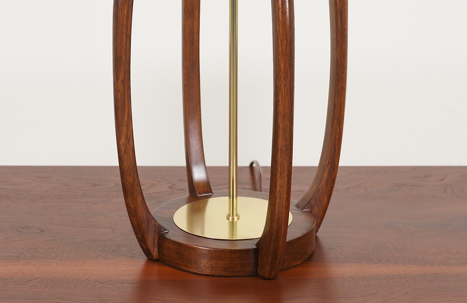 Midcentury Walnut Table Lamp by Modeline 2