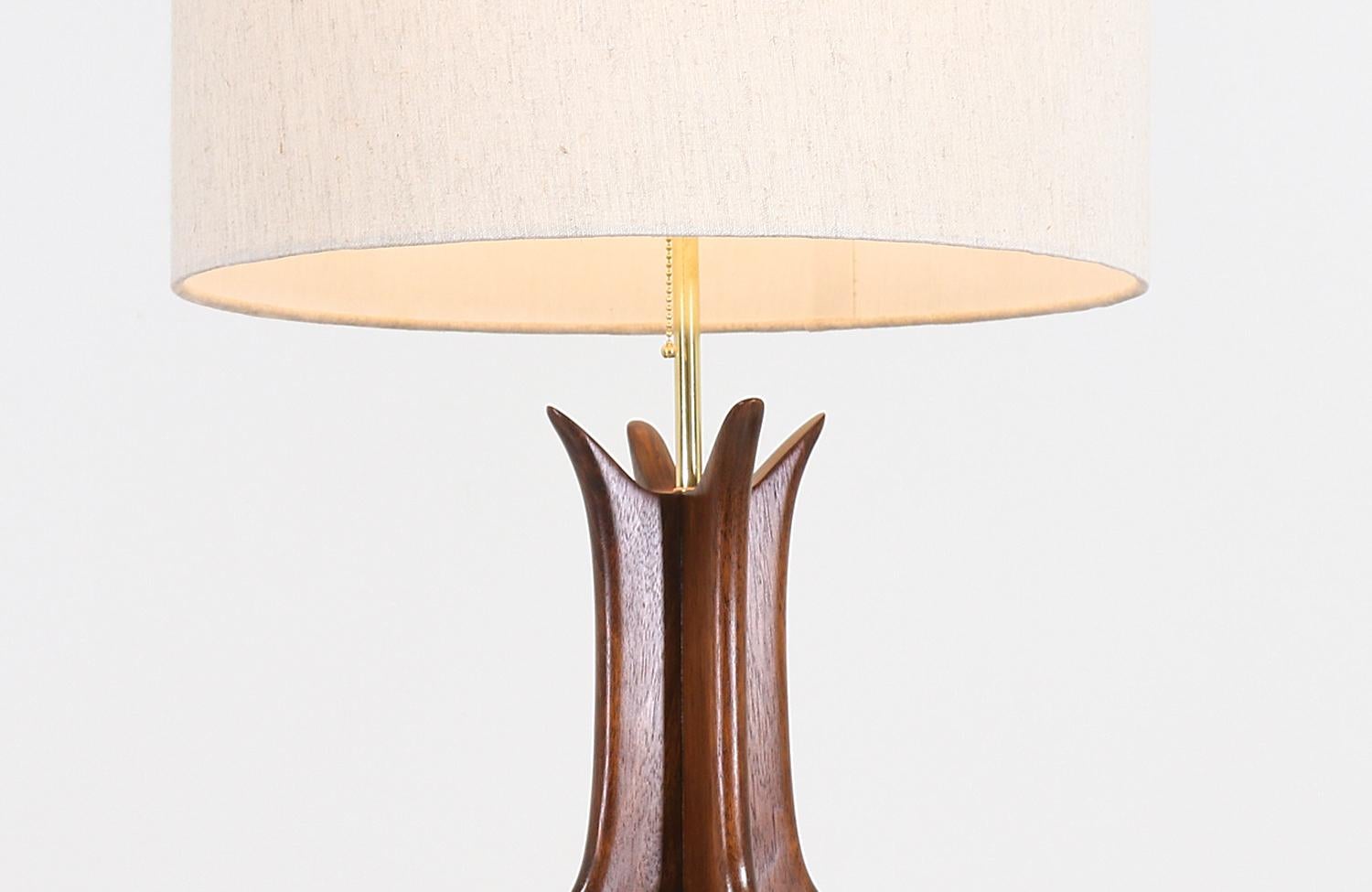 Mid-20th Century Midcentury Walnut Table Lamp by Modeline