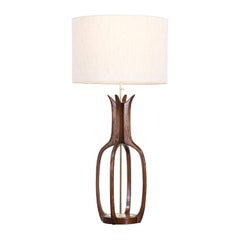 Midcentury Walnut Table Lamp by Modeline