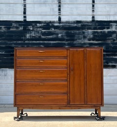 Mid-Century Walnut Tall Boy by Lane Furniture