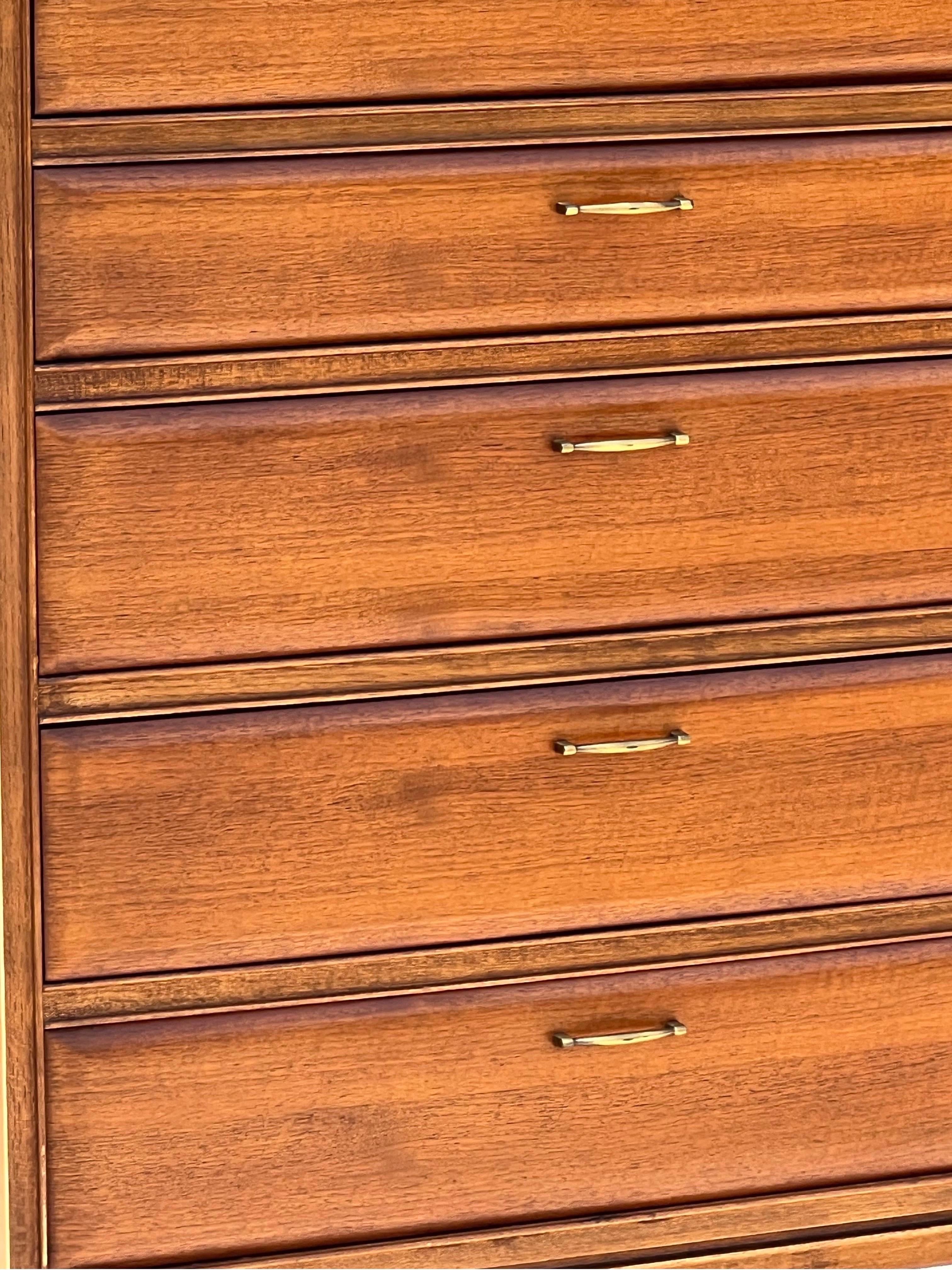 Mid-Century Walnut Tall Boy by Lane Furniture For Sale 2