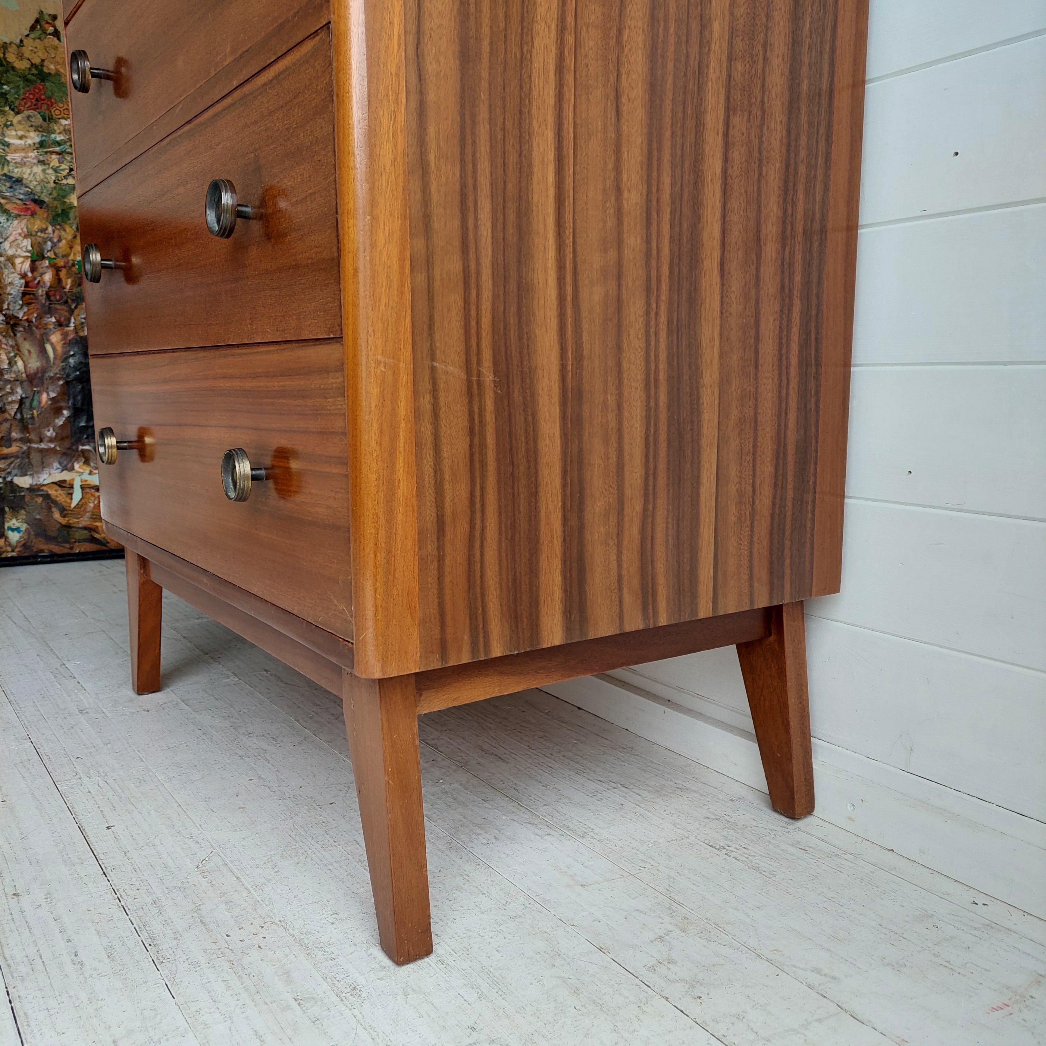 Mid Century Walnut Tall Boy Chest of drawers, Herbert Gibbs  50s  60s 3
