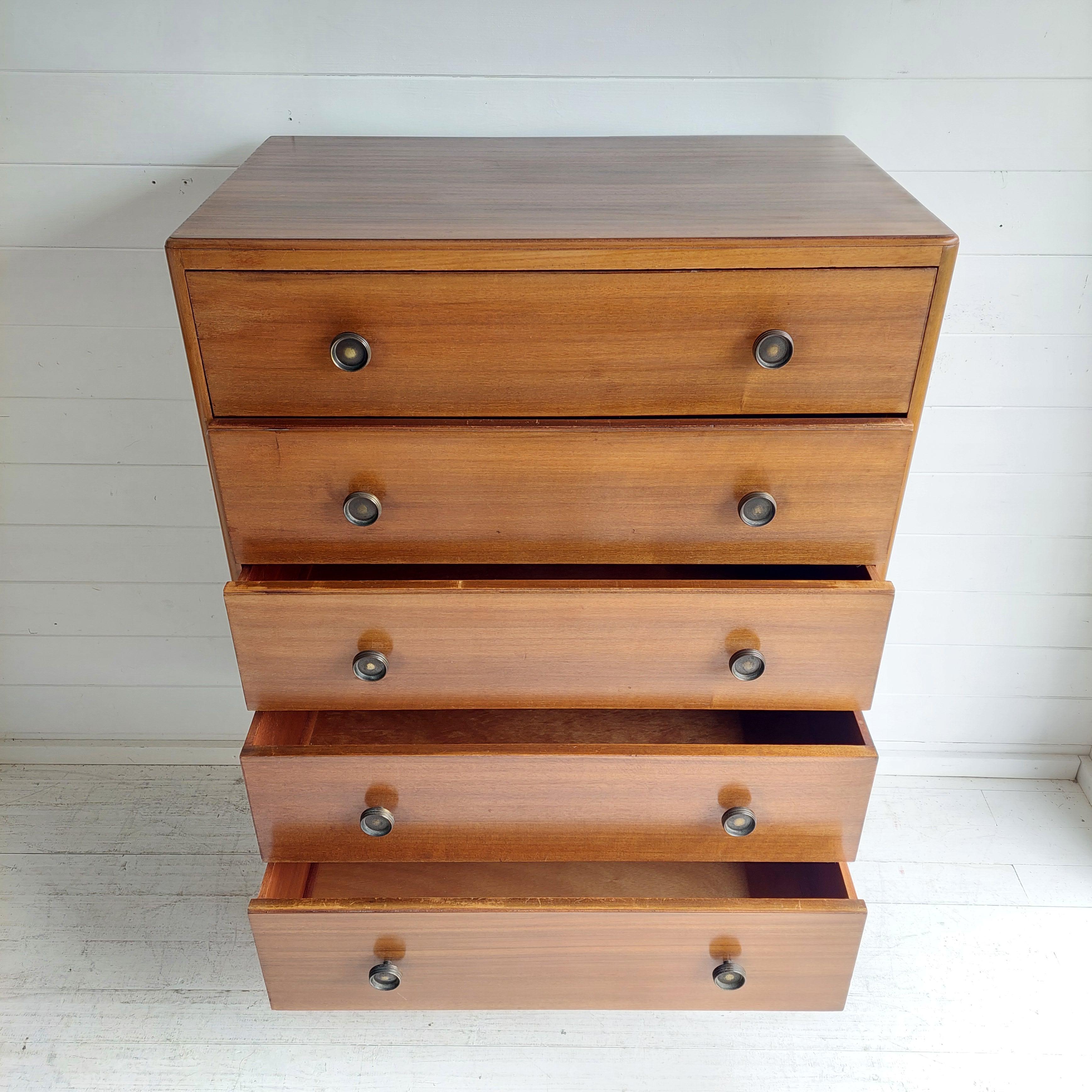 Mid Century Walnut Tall Boy Chest of drawers, Herbert Gibbs  50s  60s 5