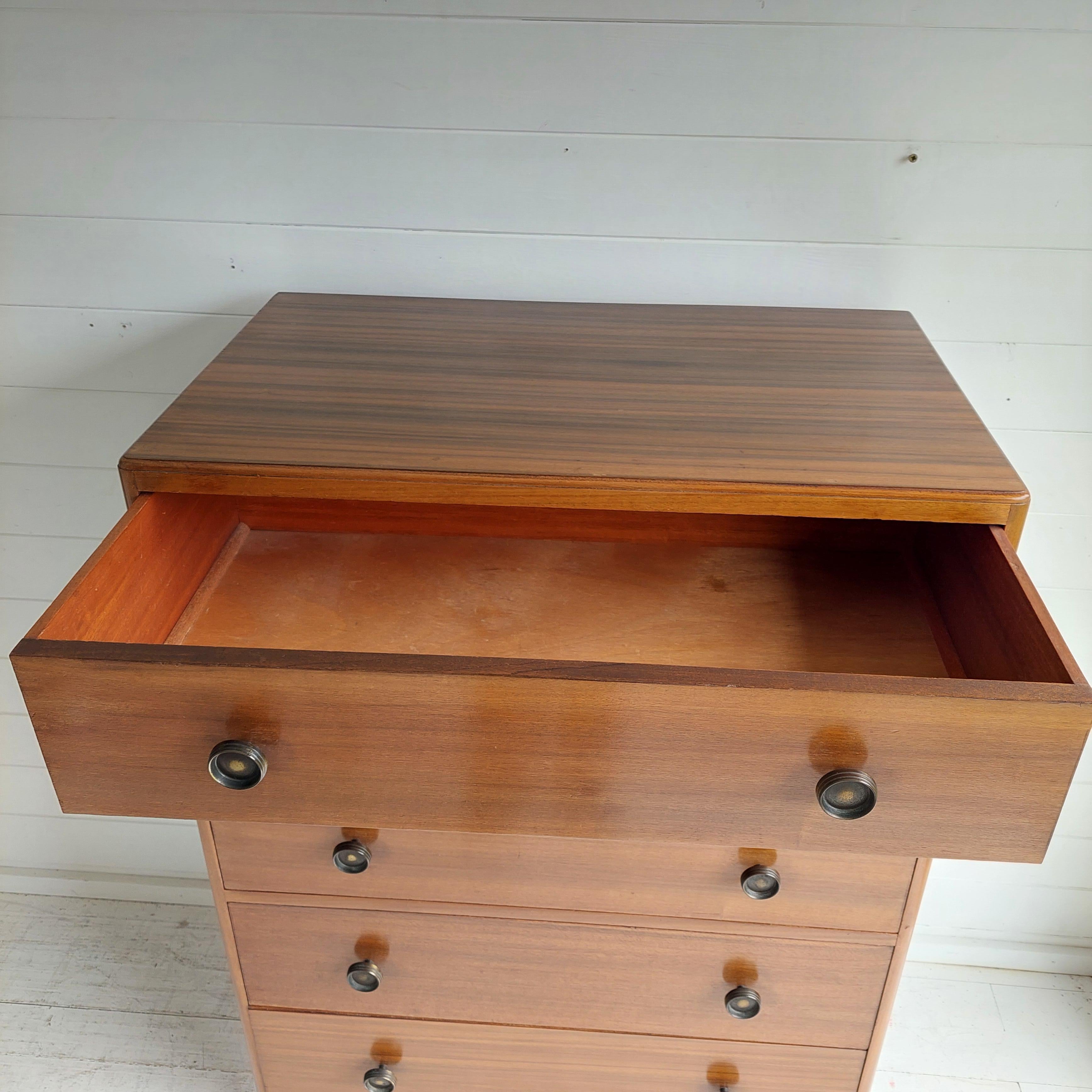 Mid Century Walnut Tall Boy Chest of drawers, Herbert Gibbs  50s  60s 6