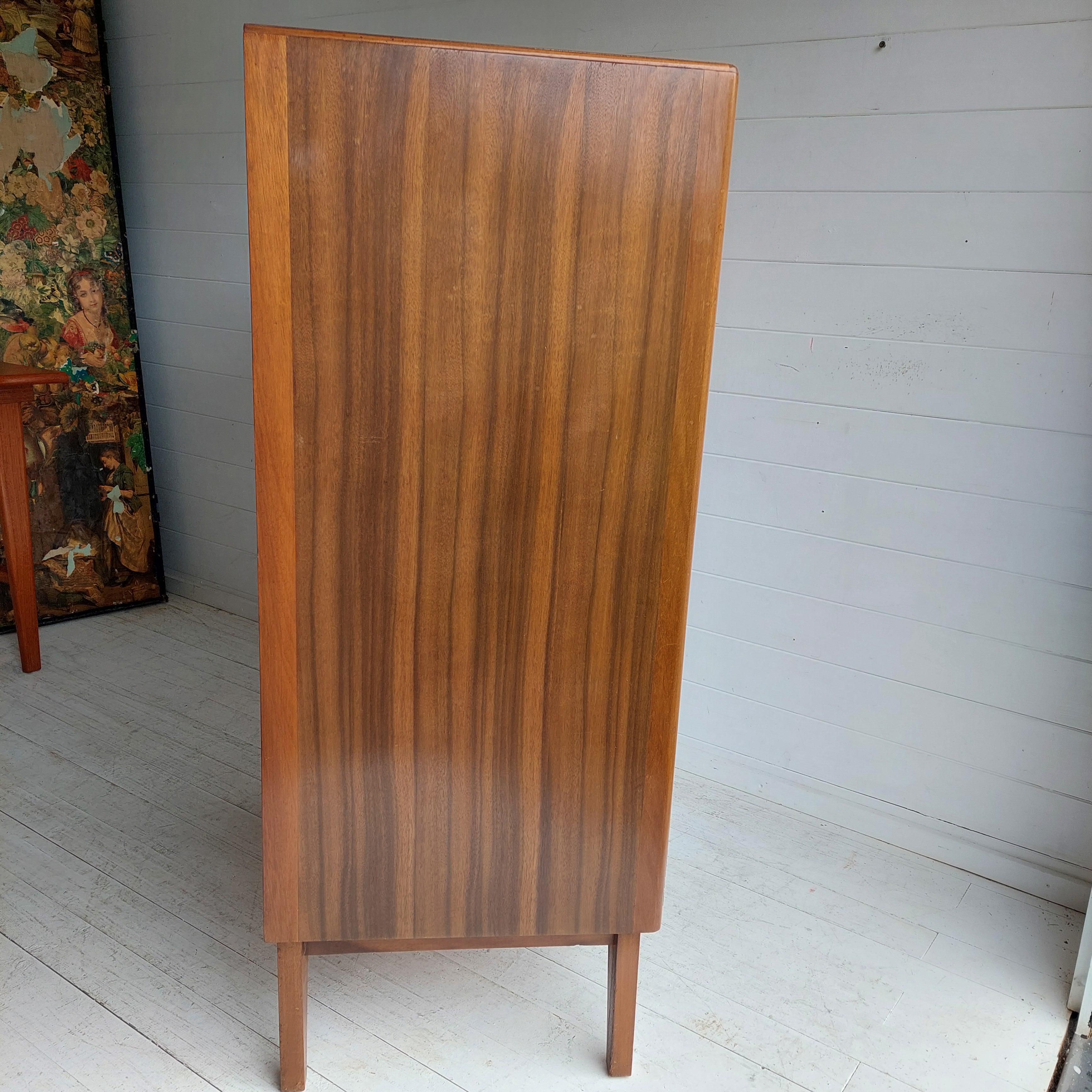 Mid Century Walnut Tall Boy Chest of drawers, Herbert Gibbs  50s  60s 11