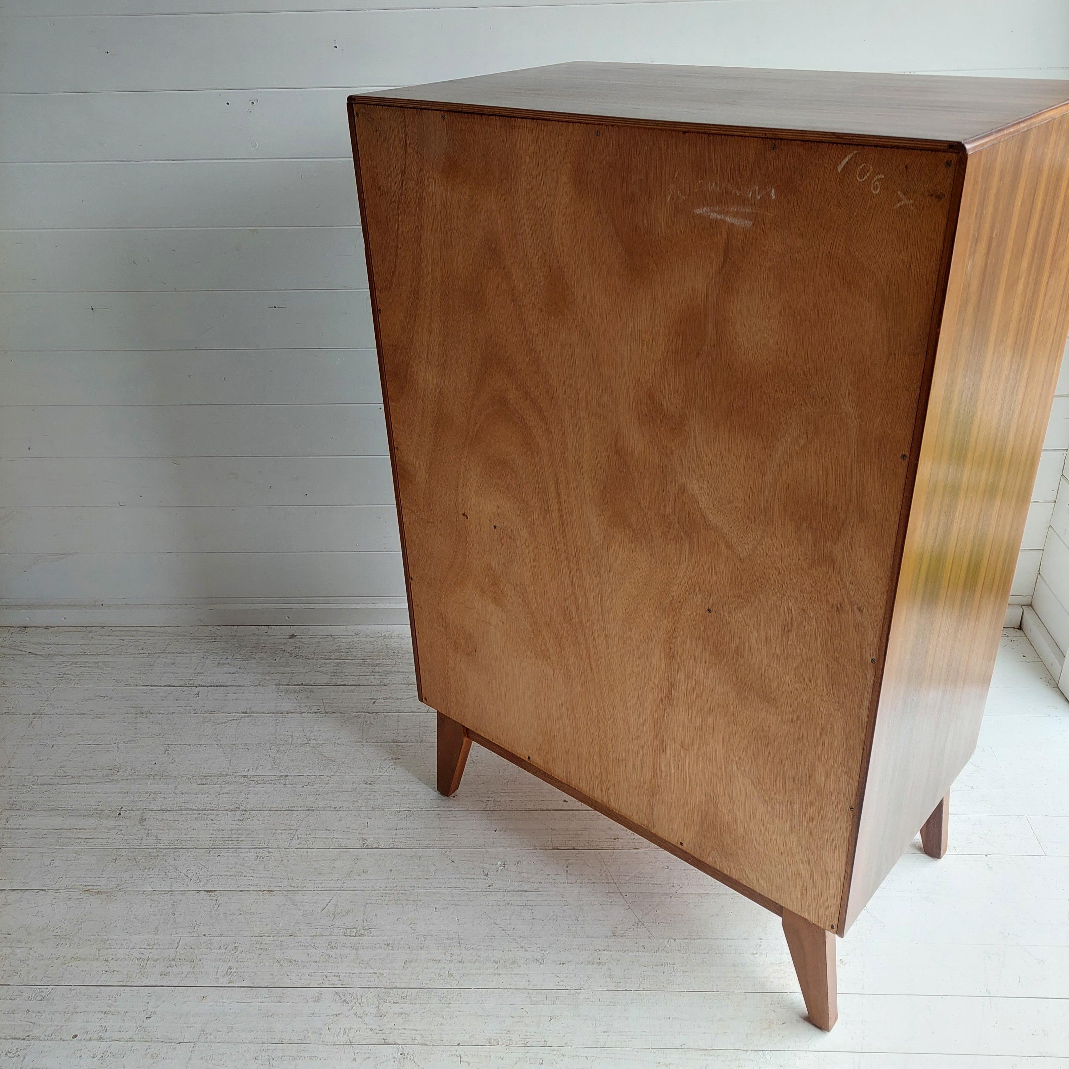Mid Century Walnut Tall Boy Chest of drawers, Herbert Gibbs  50s  60s 12