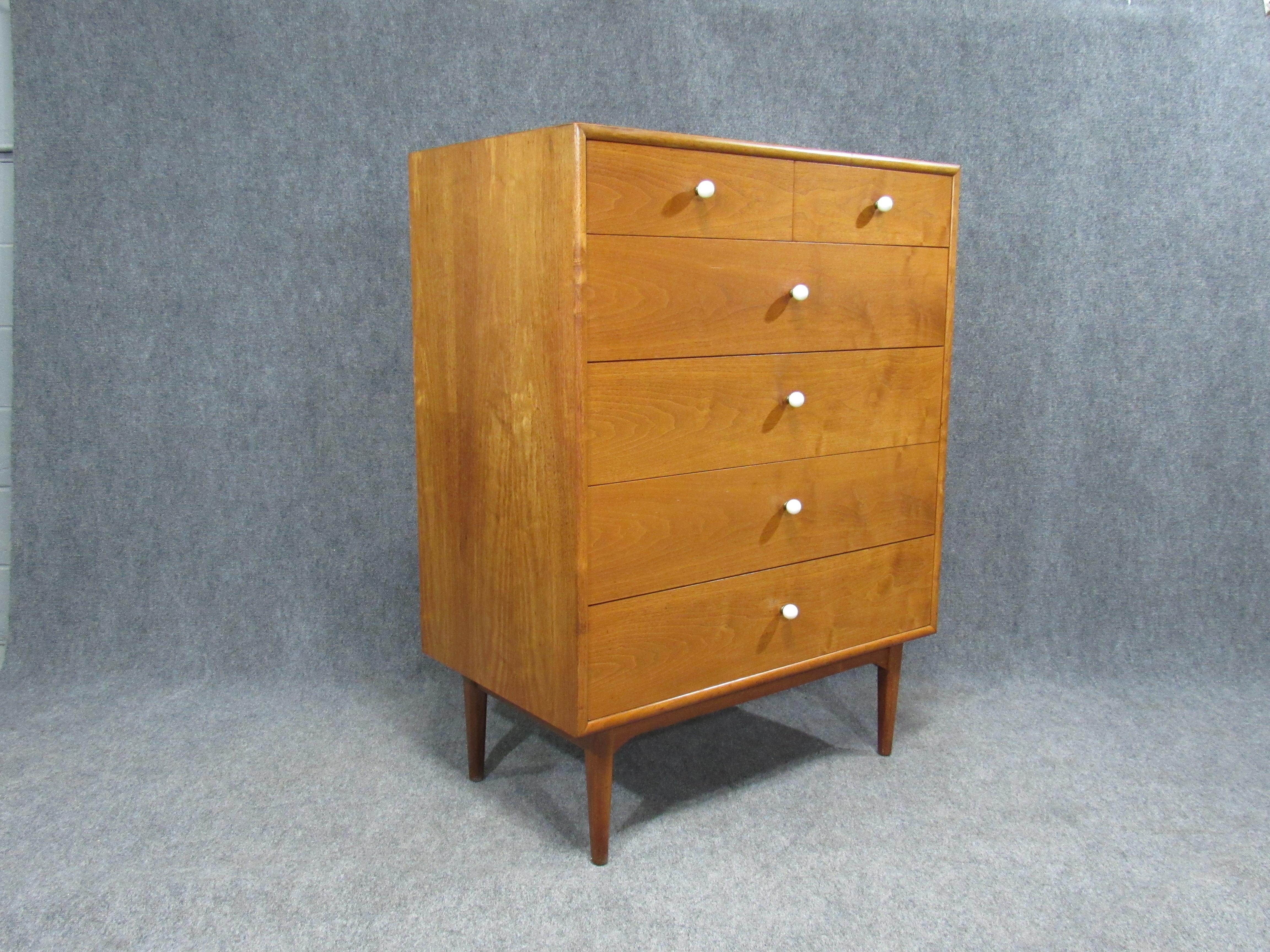 Mid-20th Century Midcentury Walnut Tall Chest of Drawers by Kipp Stewart for Drexel