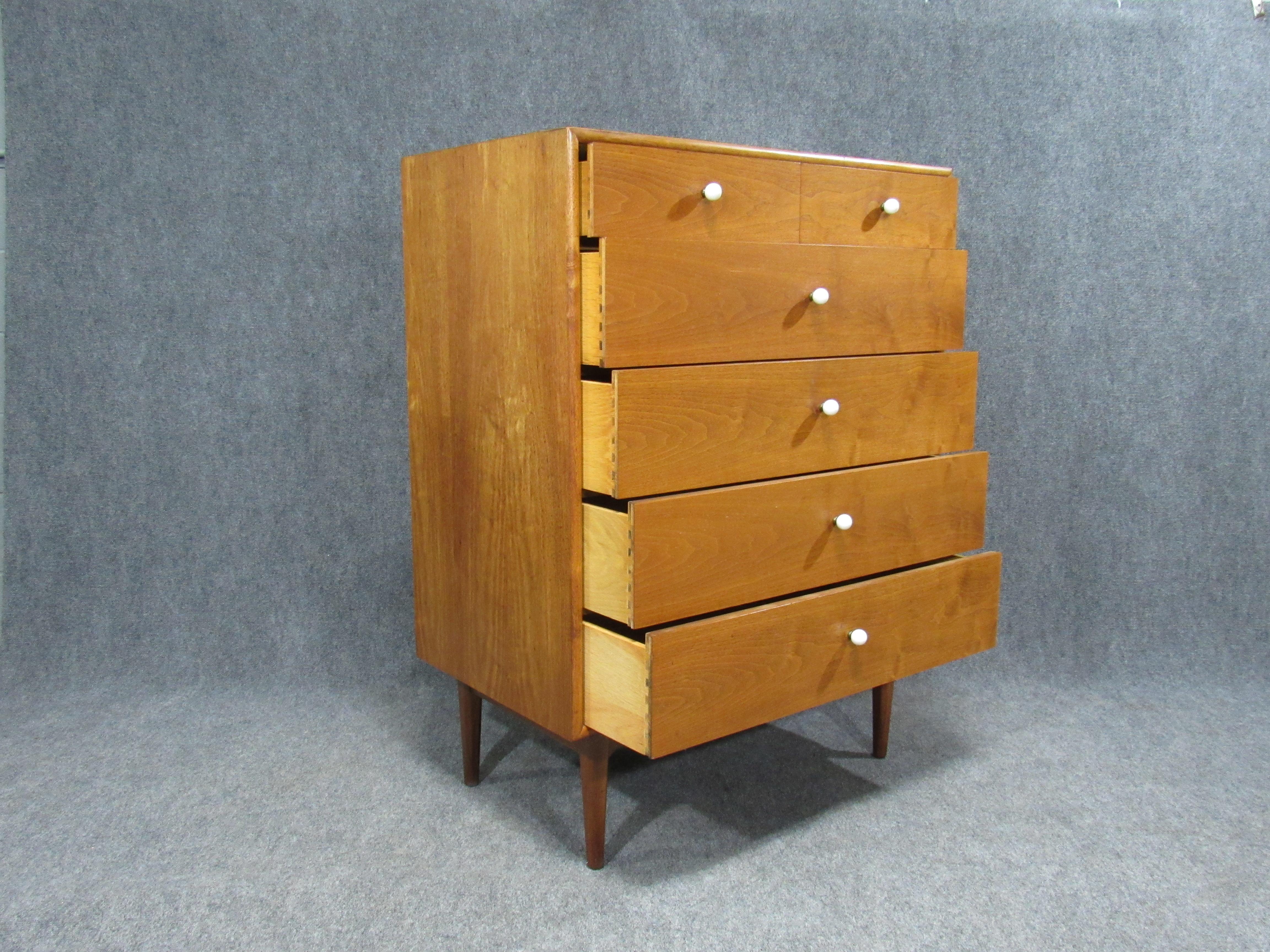 Midcentury Walnut Tall Chest of Drawers by Kipp Stewart for Drexel 1