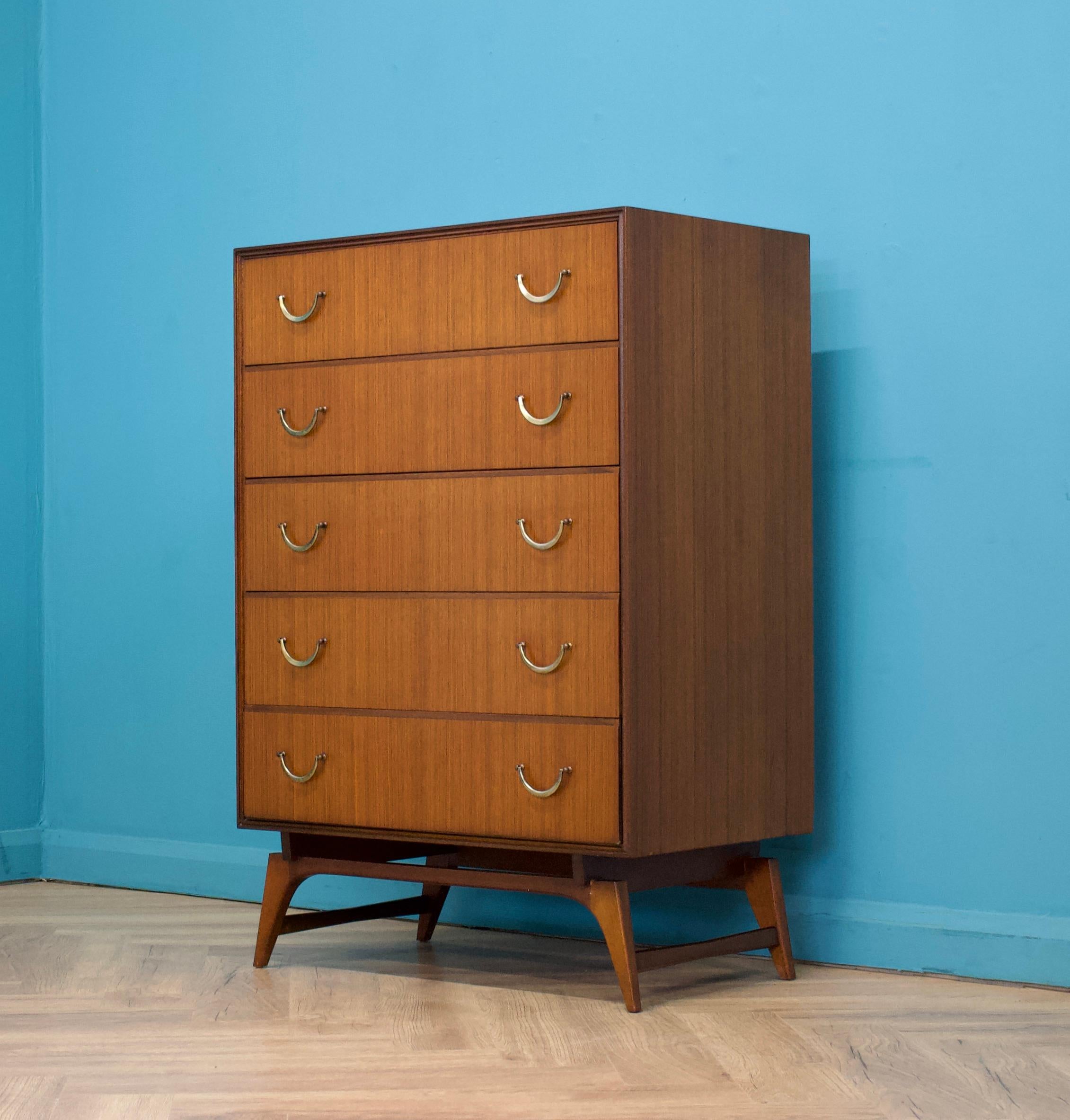 Mid-Century Modern Mid Century Walnut Tallboy Chest of Drawers from Meredew, 1960s