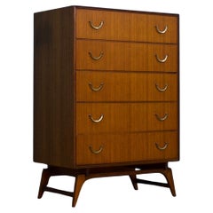 Mid Century Walnut Tallboy Chest of Drawers from Meredew, 1960s