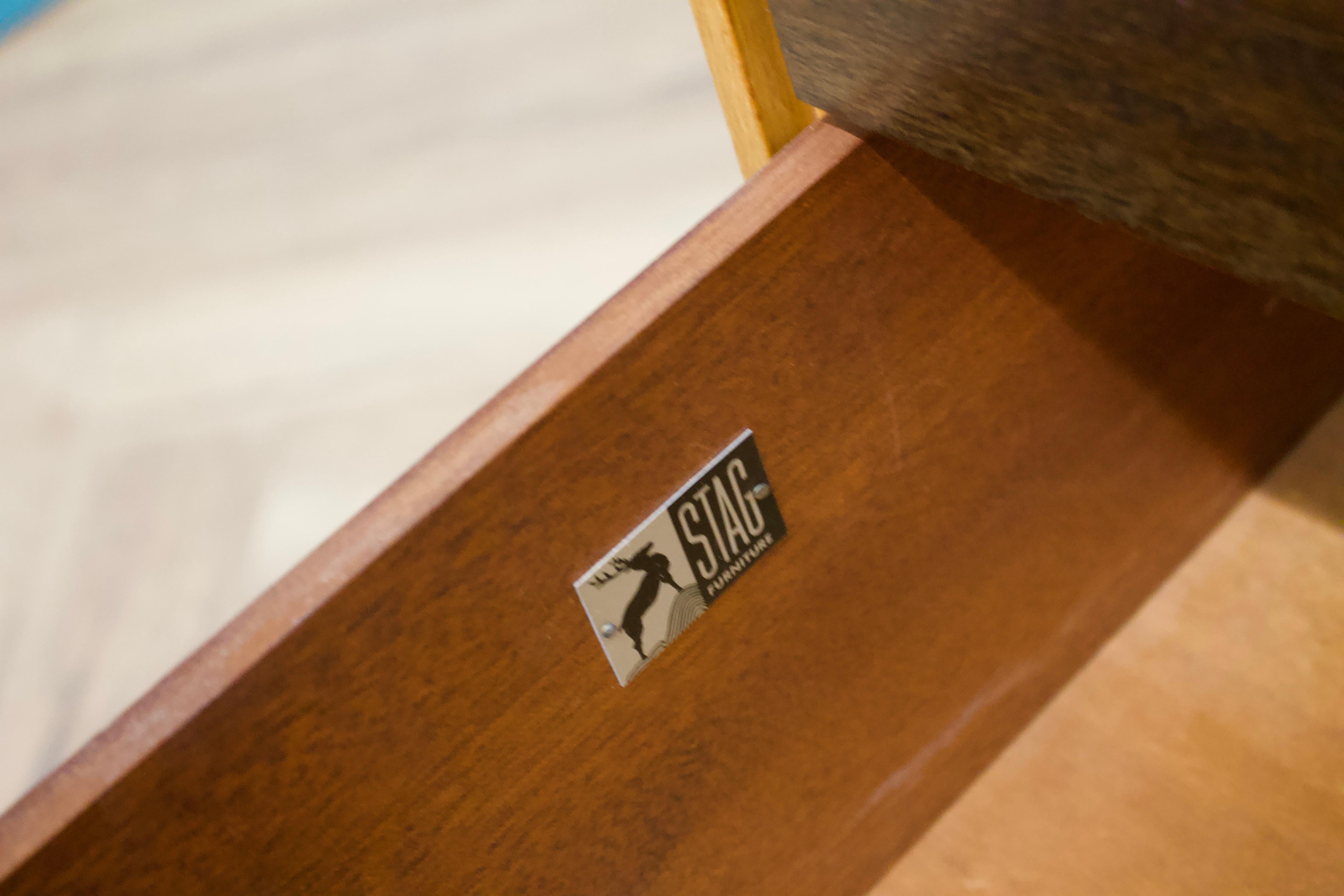 Teak Mid Century Walnut Tallboy Chest of Drawers from Stag John & Sylvia Reid, 1960s