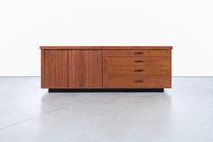 Milo Baughman Walnut Tambour Door Credenza by Glenn of California