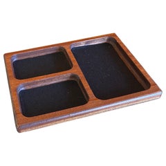 Midcentury Walnut Trinket Tray / Catch All