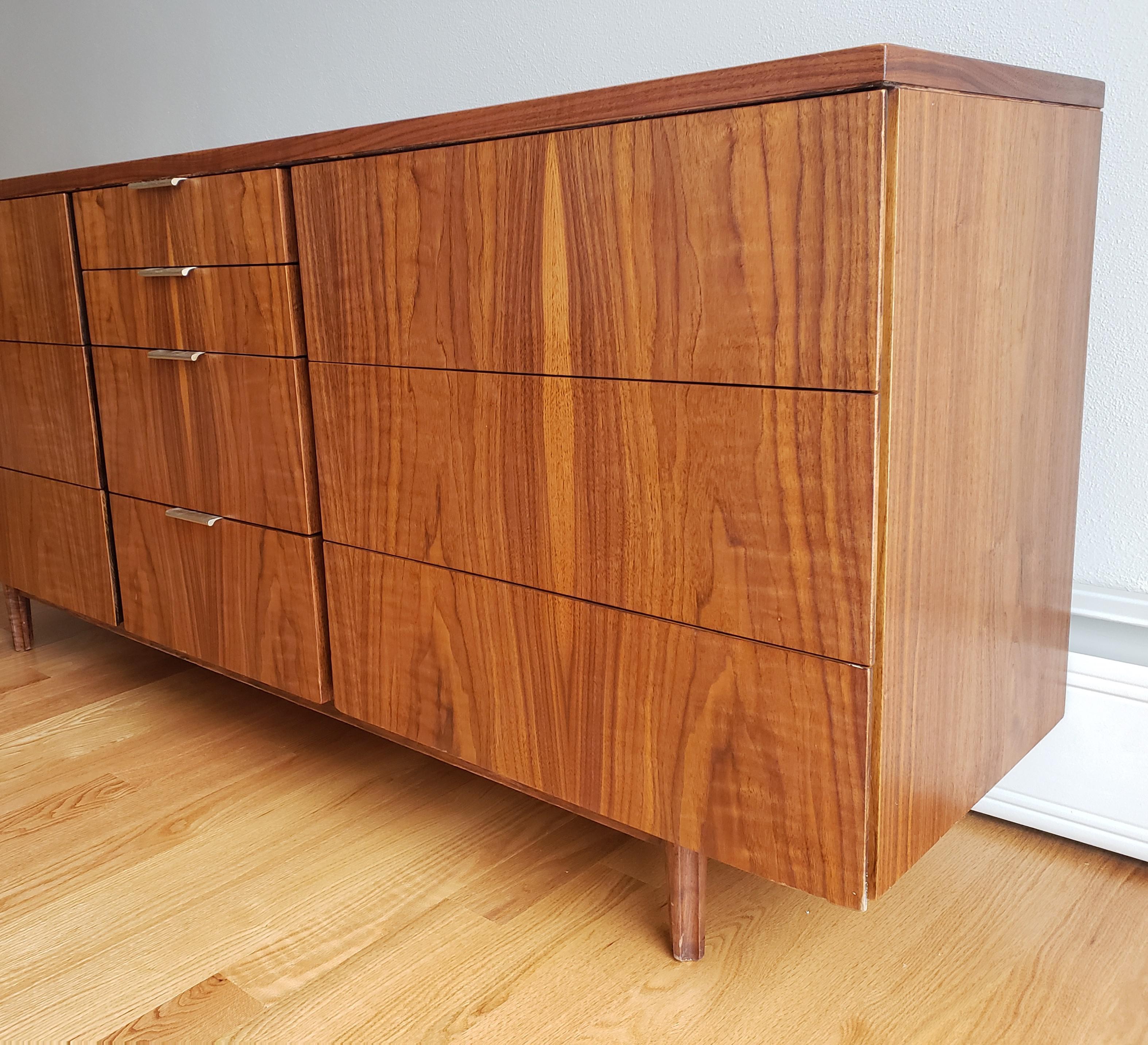 Mid-Century Modern Mid Century Walnut Triple Dresser by John Stuart for Johnson Furniture Co