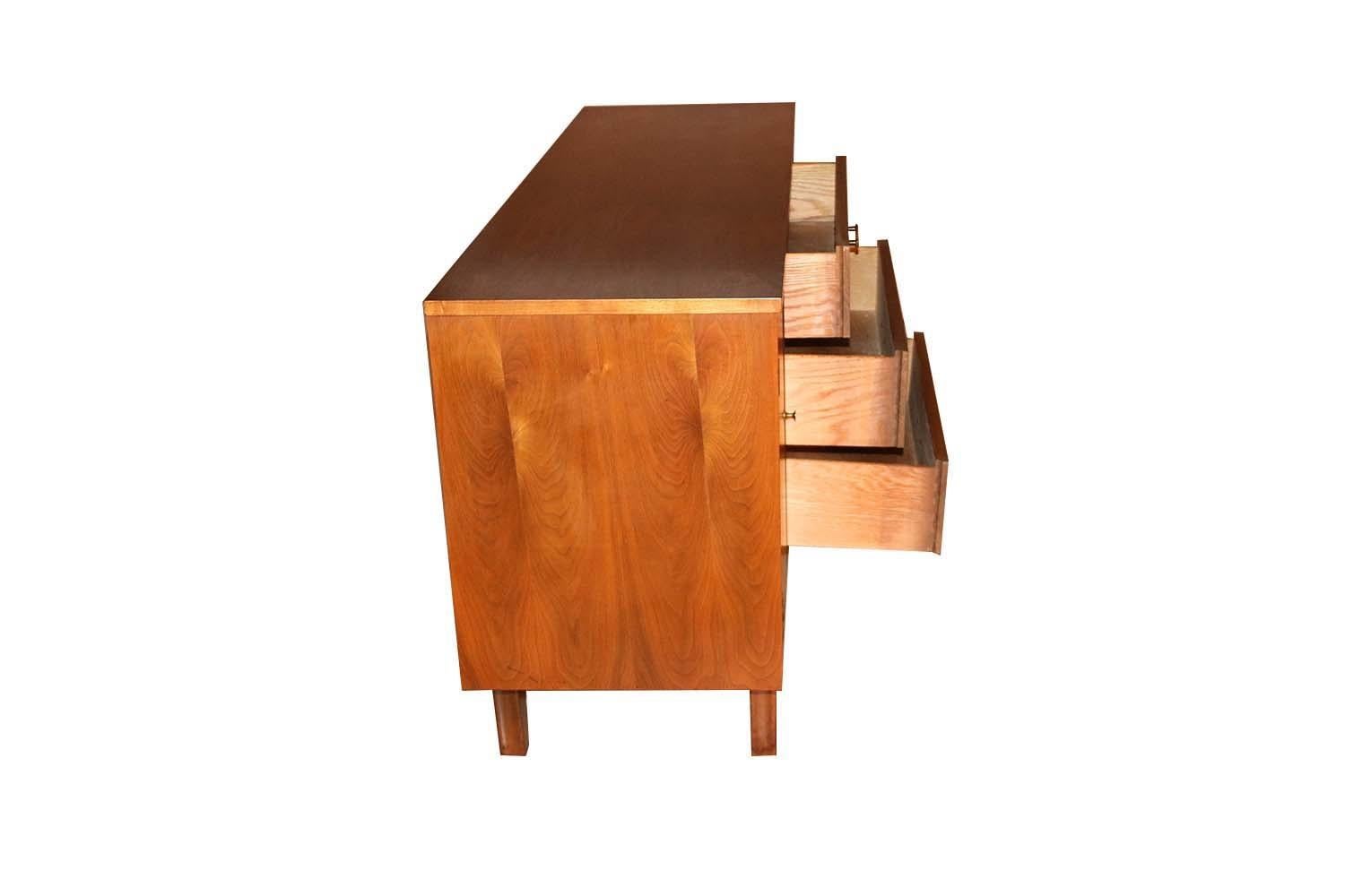Mid-Century Modern Mid Century Walnut Triple Dresser Sideboard